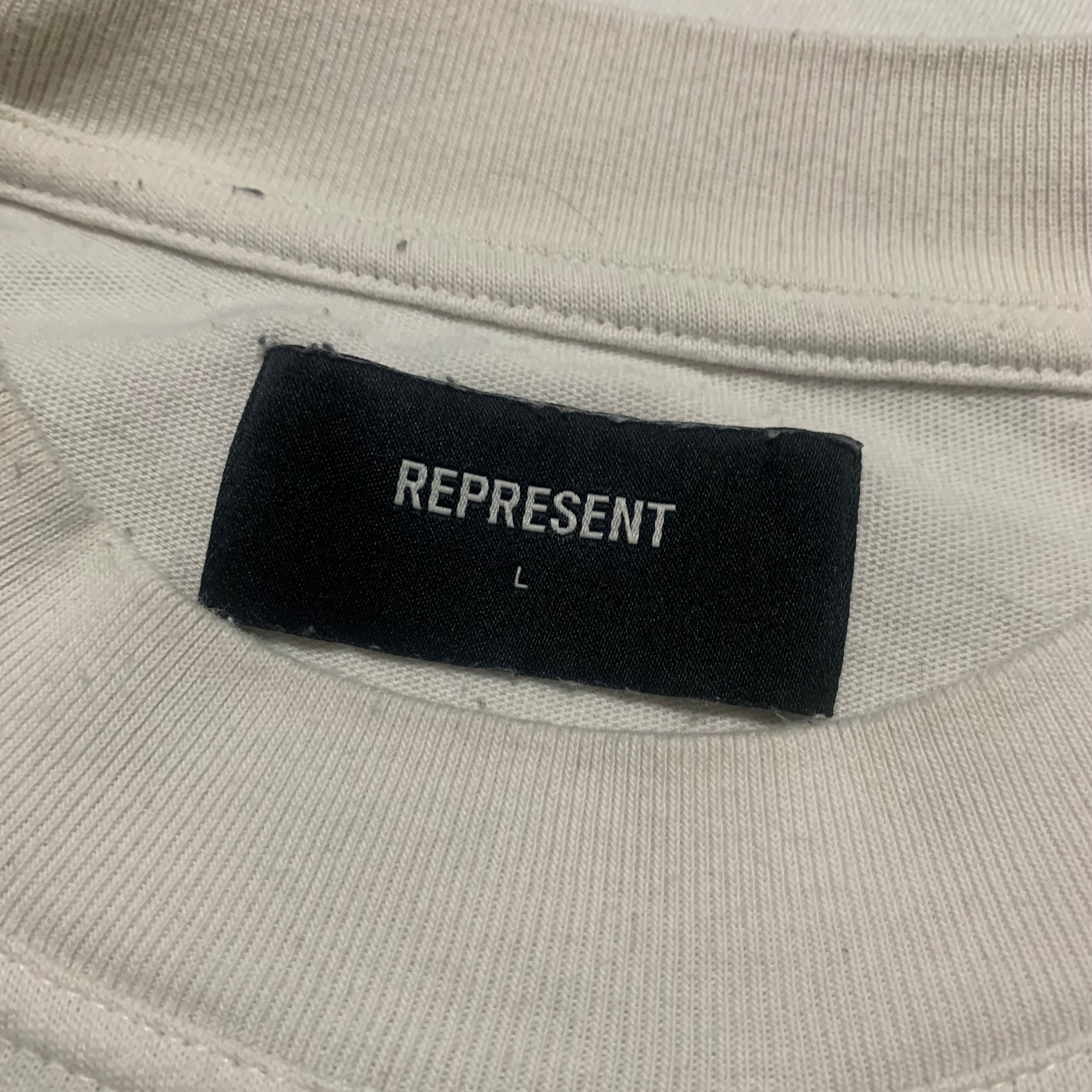 Represent Large Chrome Angel Flat White Tee