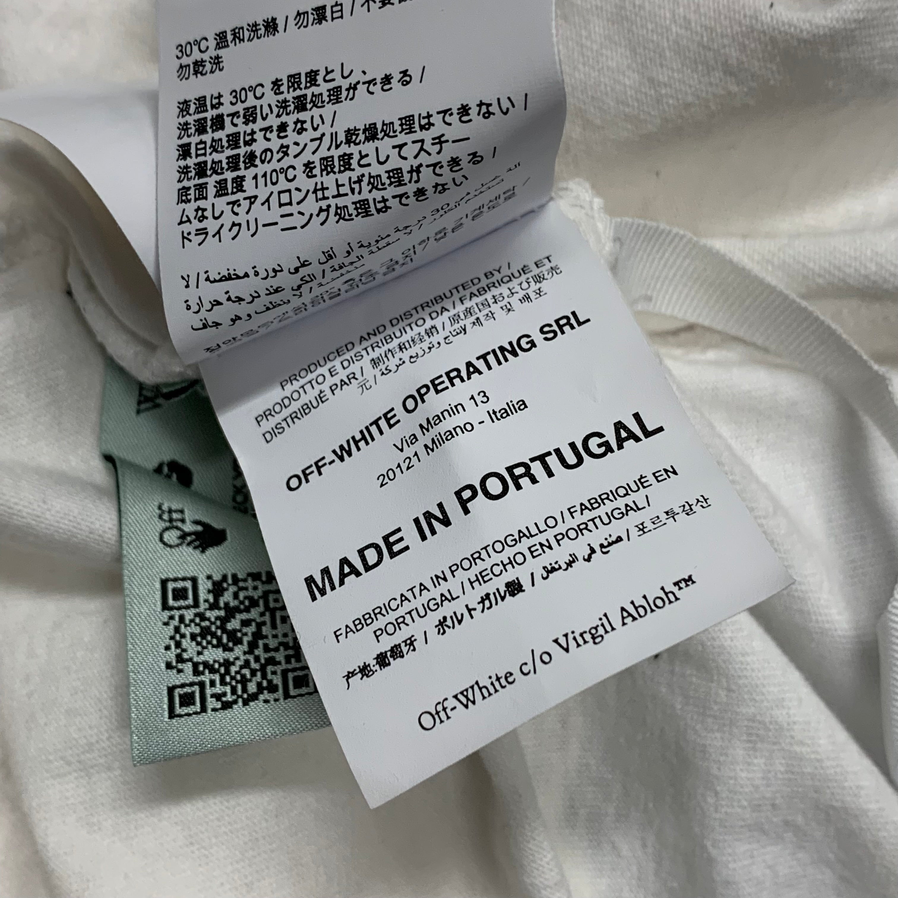 Off White Small Tee Blue Marker Arrows White T-Shirt Virgil Abloh
