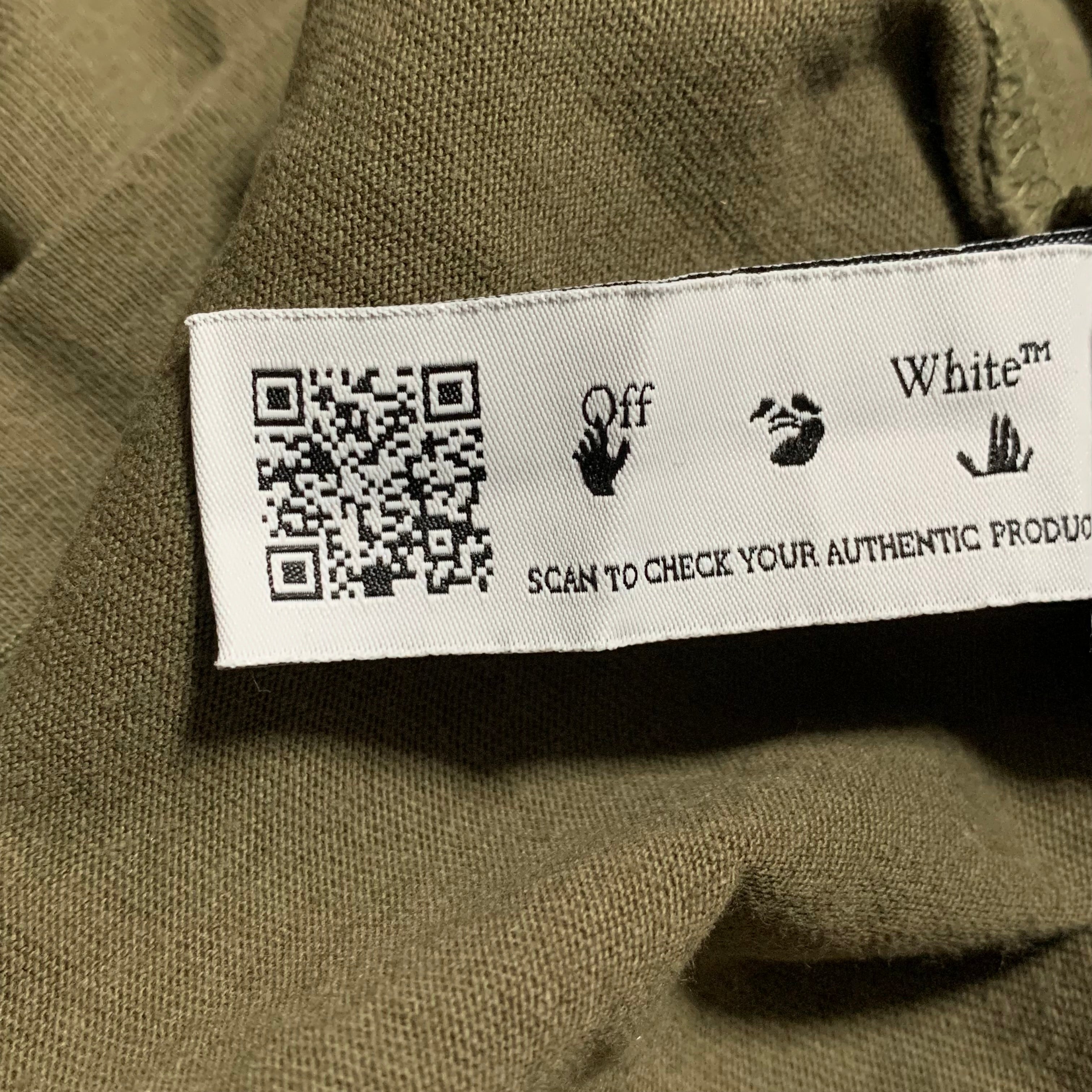 Off White Large Diagonal Tab Khaki Green Tee Virgil Abloh