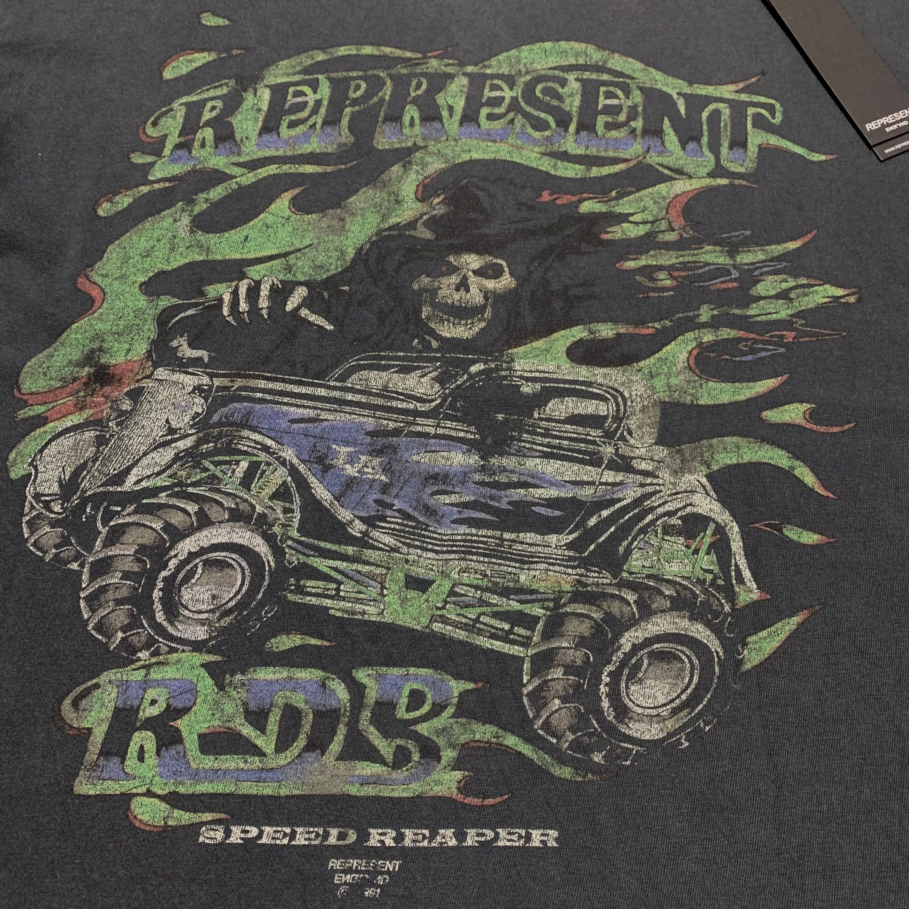 Represent Small Speed Reaper Vintage Black Tee RDB