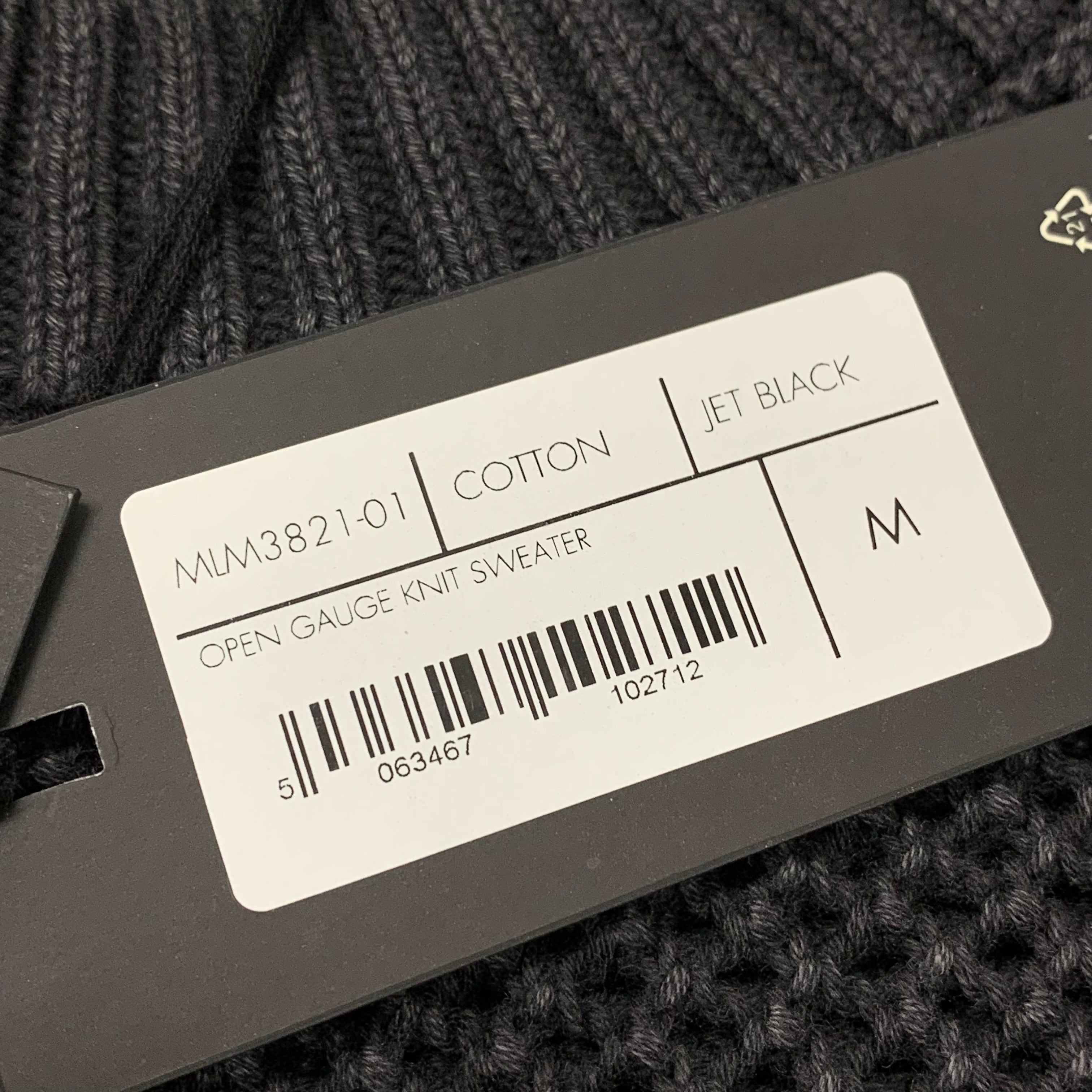 Represent Medium Sweater Open Gauge Knit Jet Black Sweater (RRP £170)