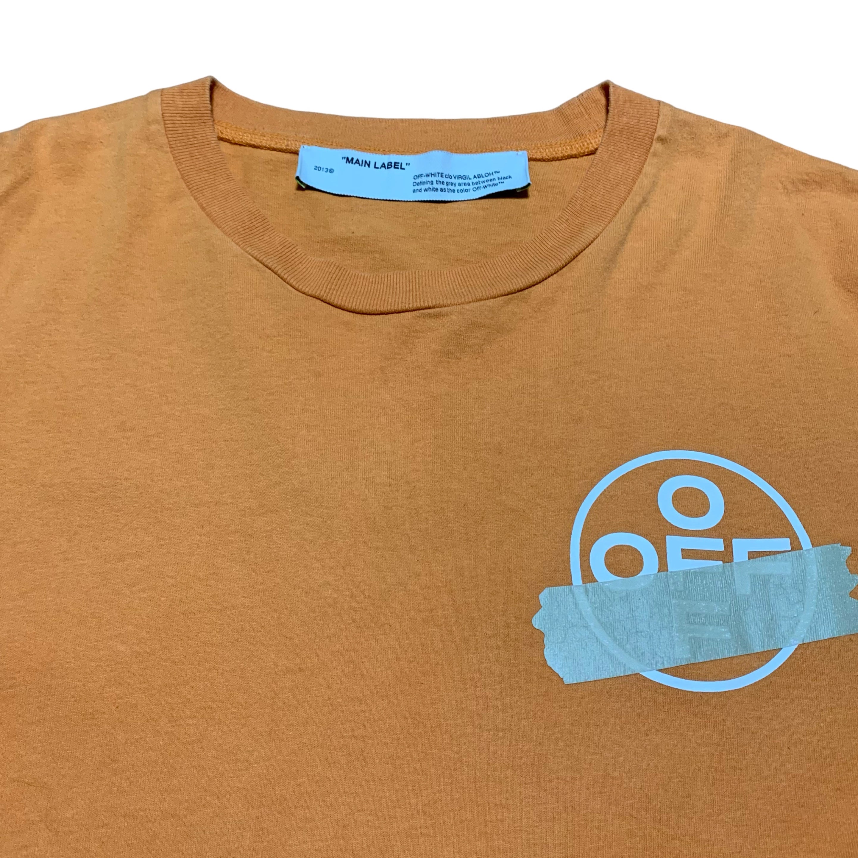 Off White XL Tape Arrows Orange Tee Virgil Abloh