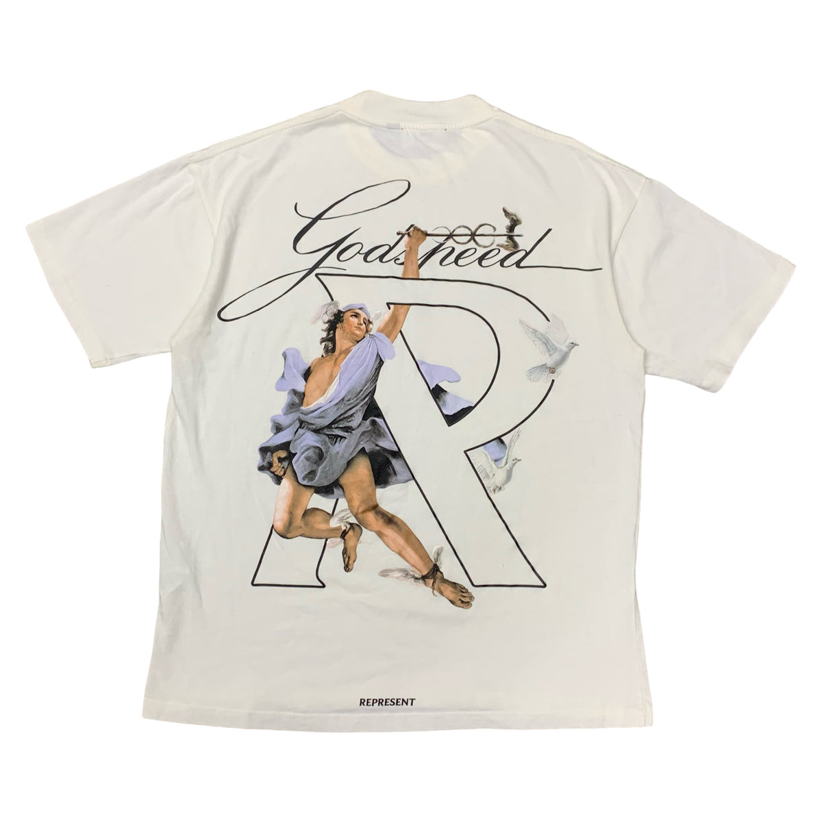 Represent Small Tee Hermes Flat White T-Shirt Godspeed