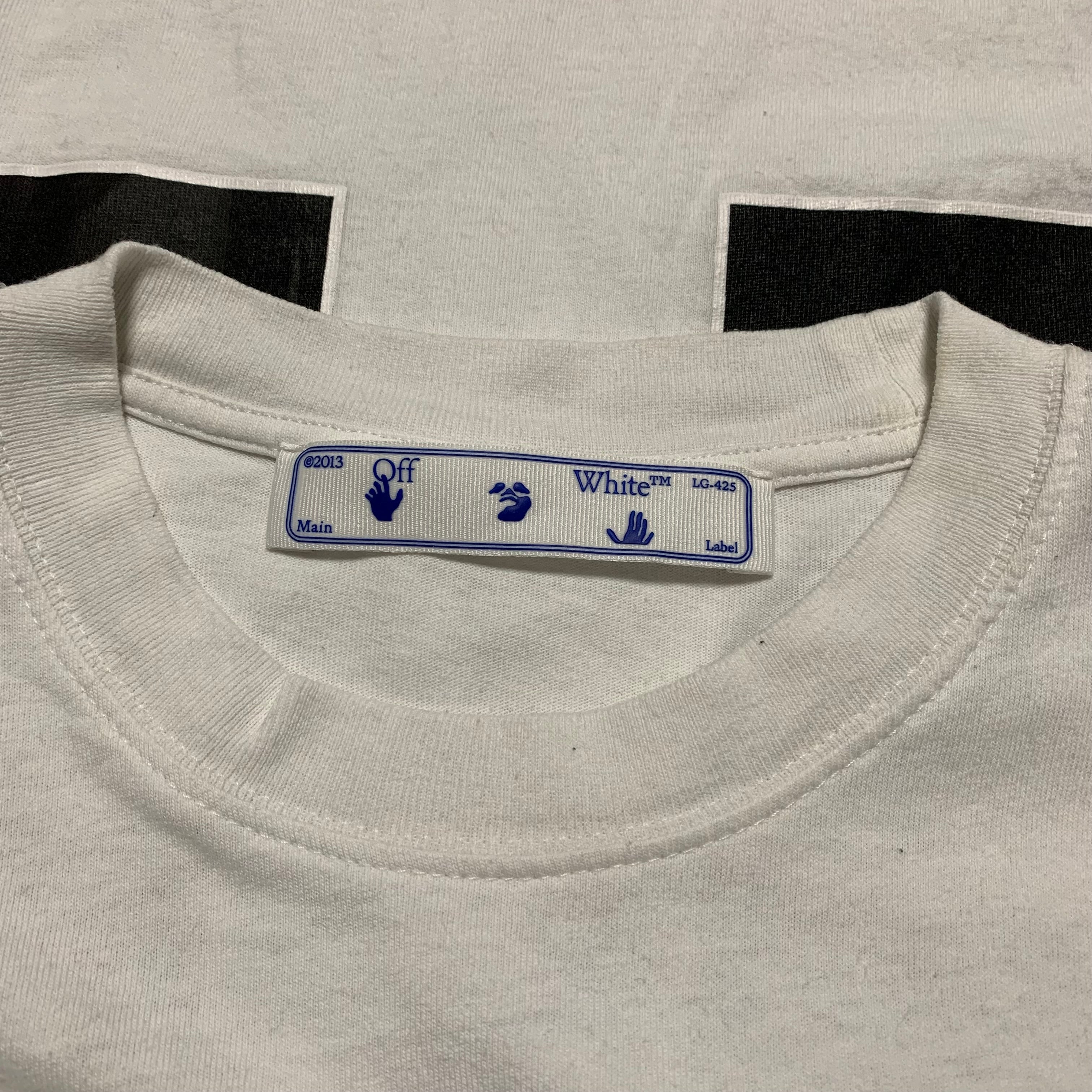 Off White Medium Caravaggio Arrows White Tee Long Sleeve Virgil Abloh