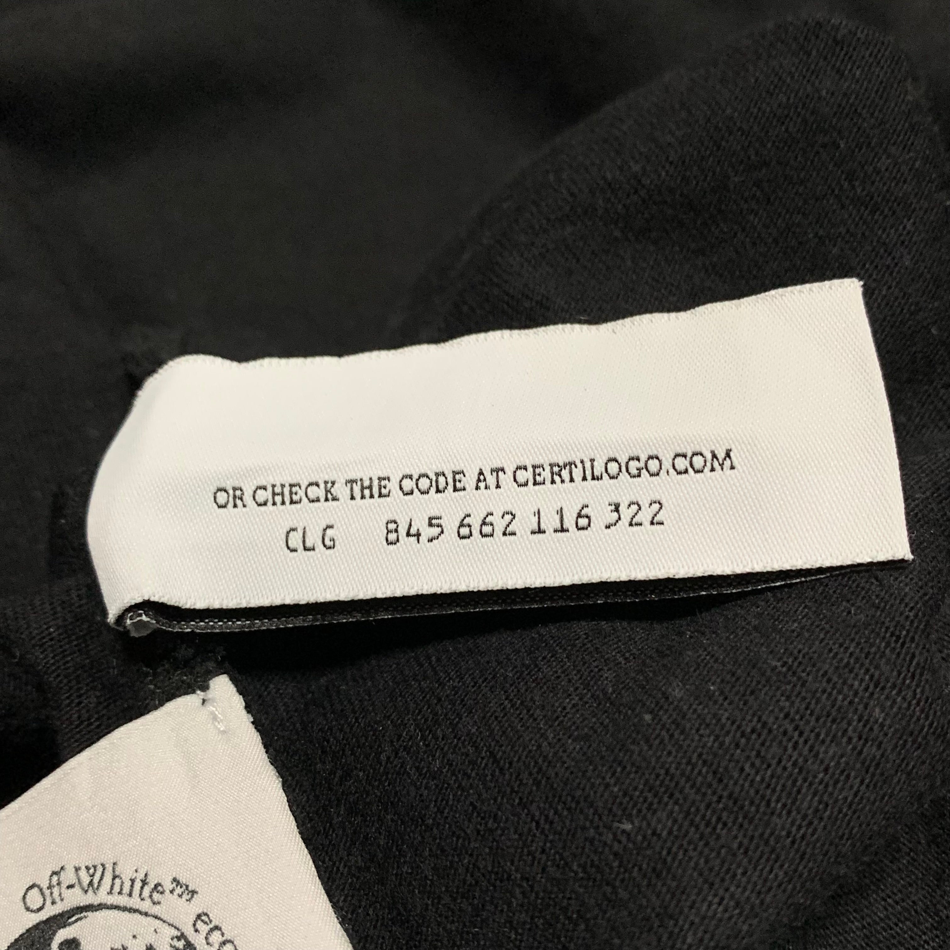 Off White Medium Wave Diagonal Black Tee Virgil Abloh