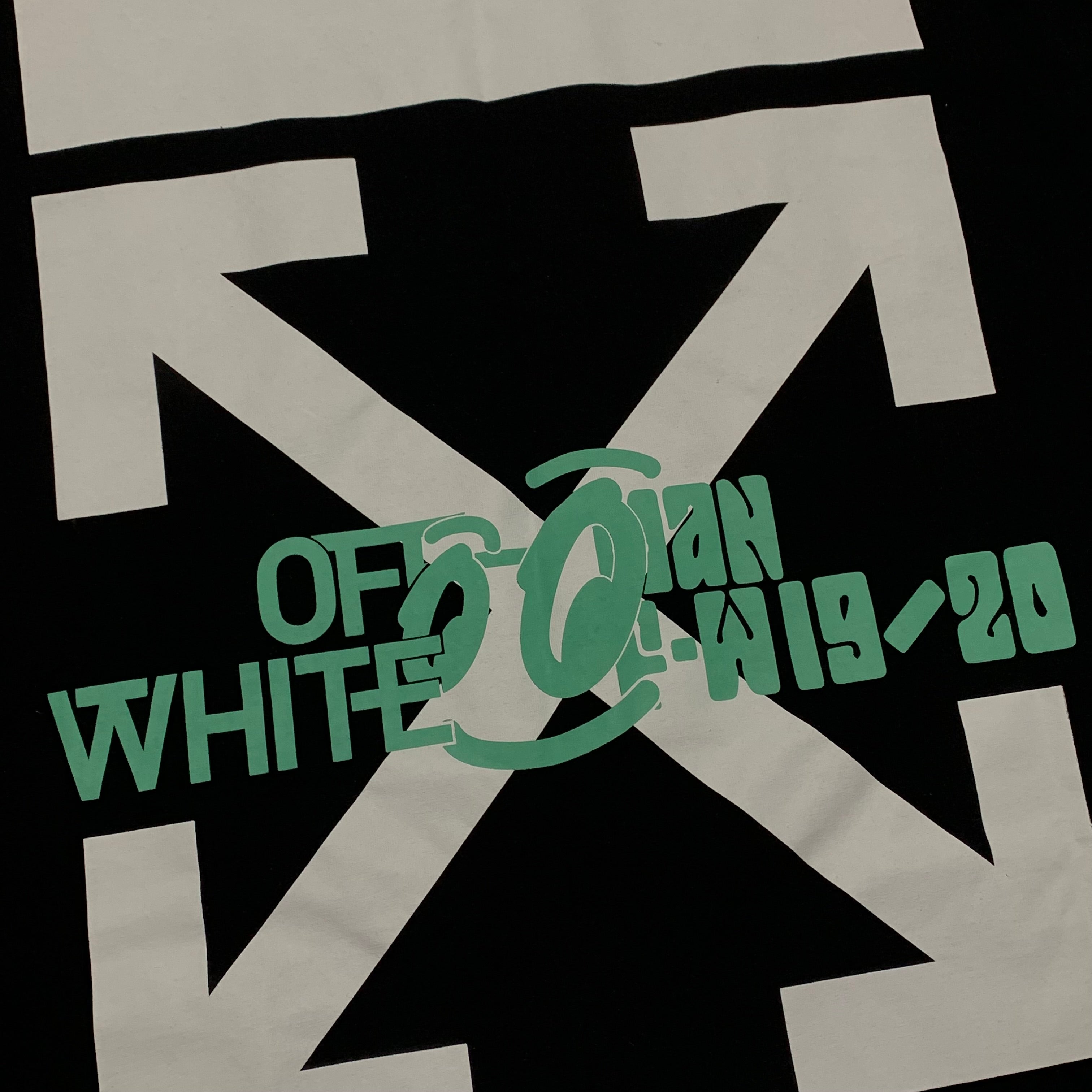 Off White XL Waterfall Arrows Black Tee Virgil Abloh