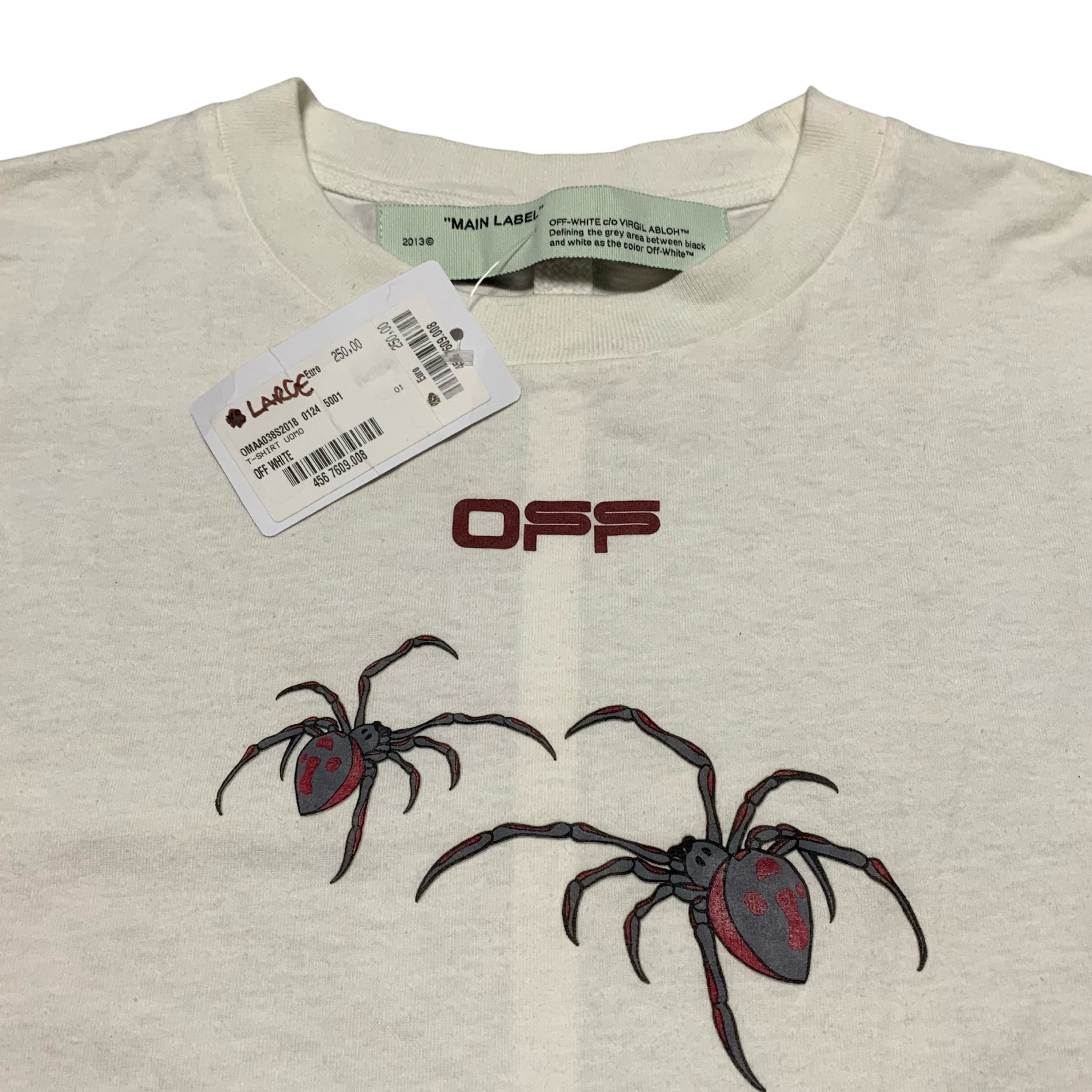 Off White Large Arachno Spider Arrows White Tee Virgil Abloh