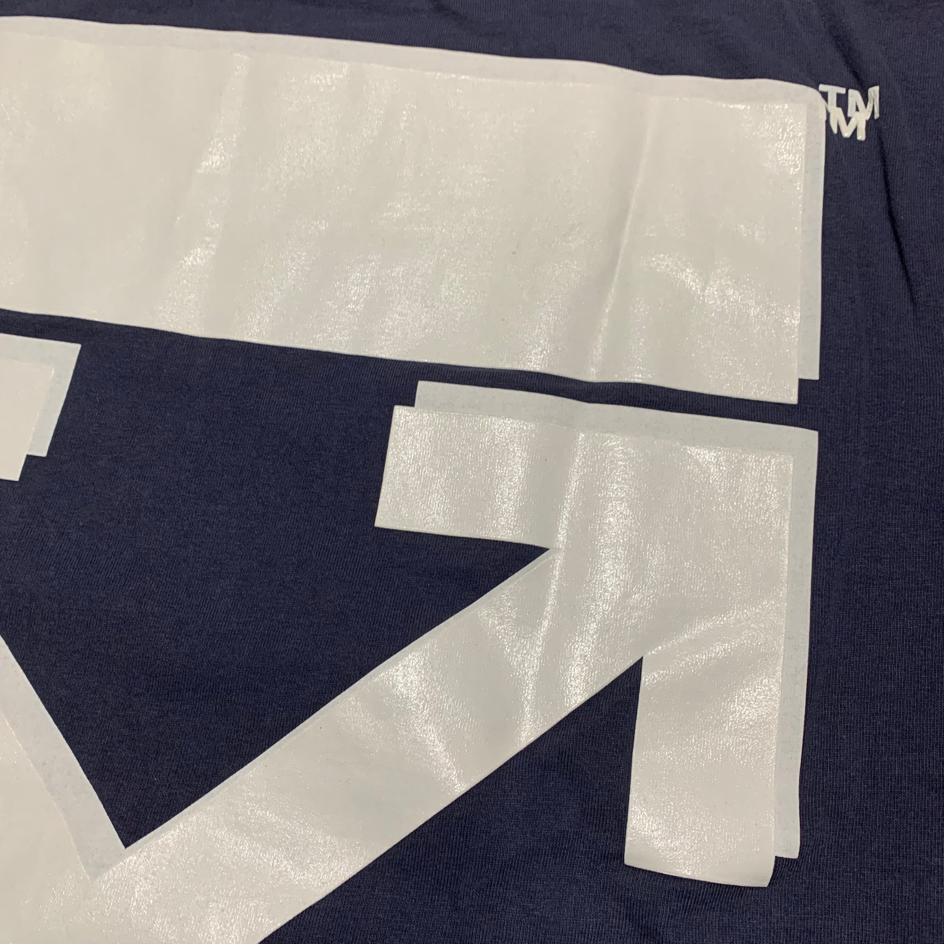 Off White Medium Champion Arrows Dusty Blue Tee Virgil Abloh
