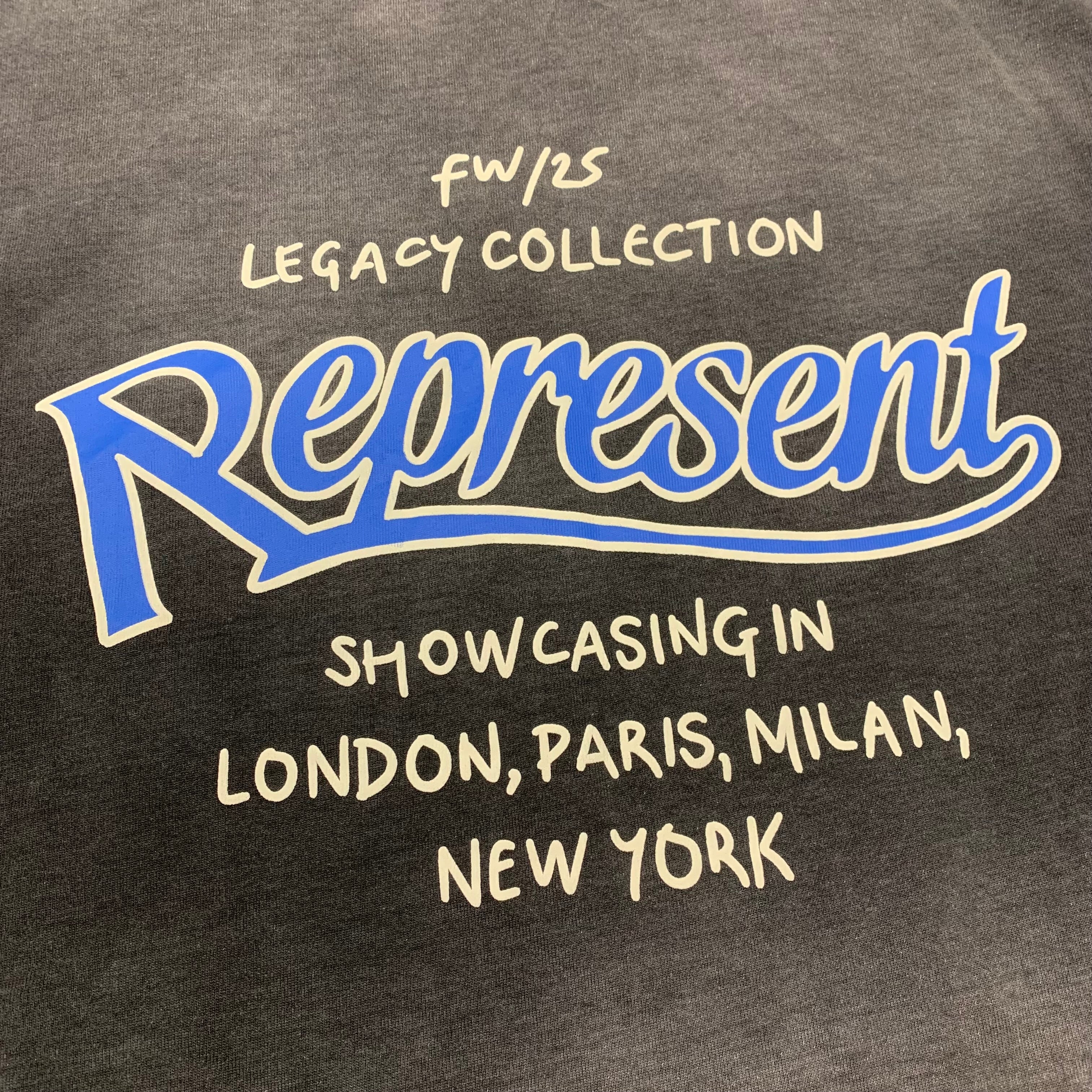 Represent Medium Tee Showcasing Stained Black T-Shirt