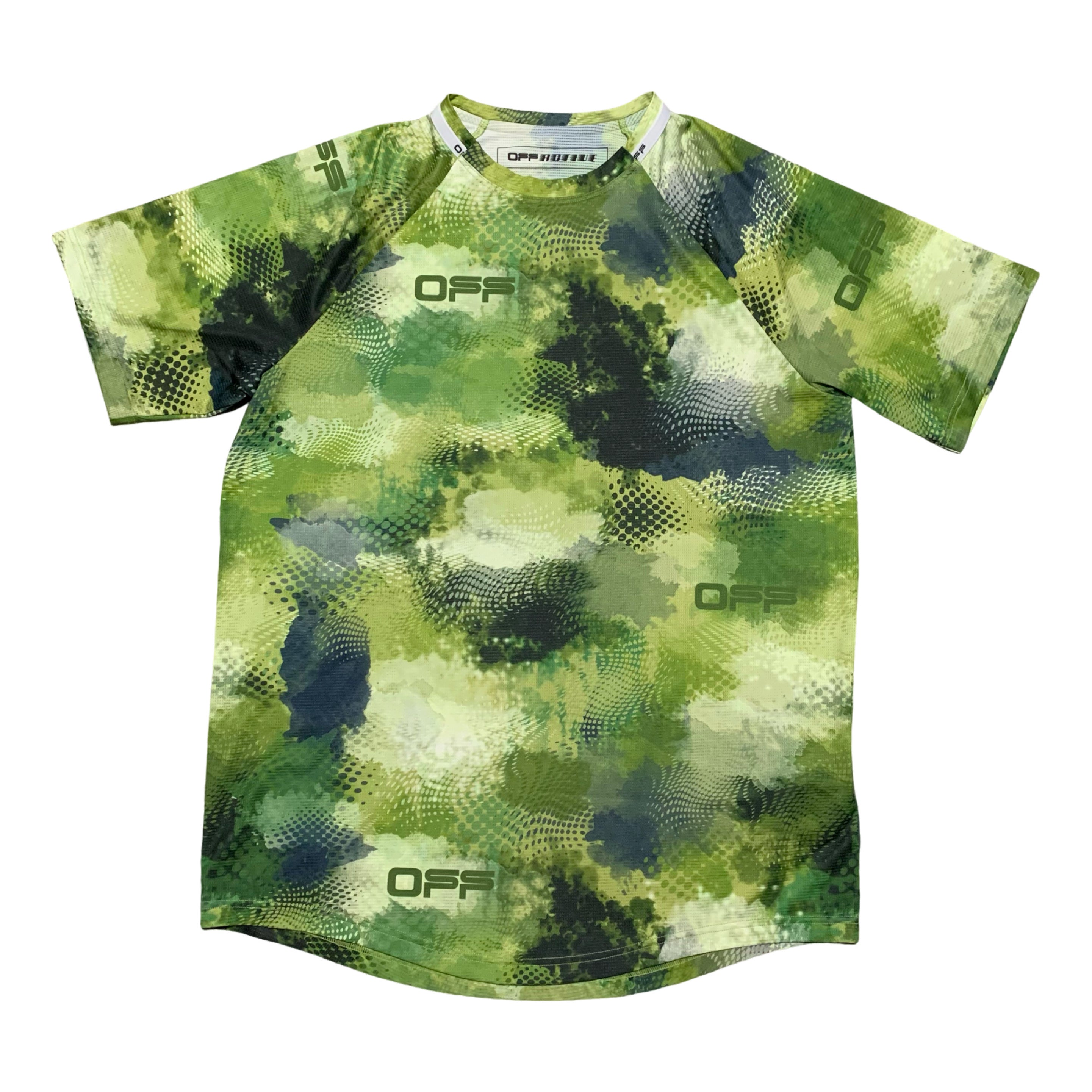 Off White Medium Active Camo Logo Green Tee Virgil Abloh