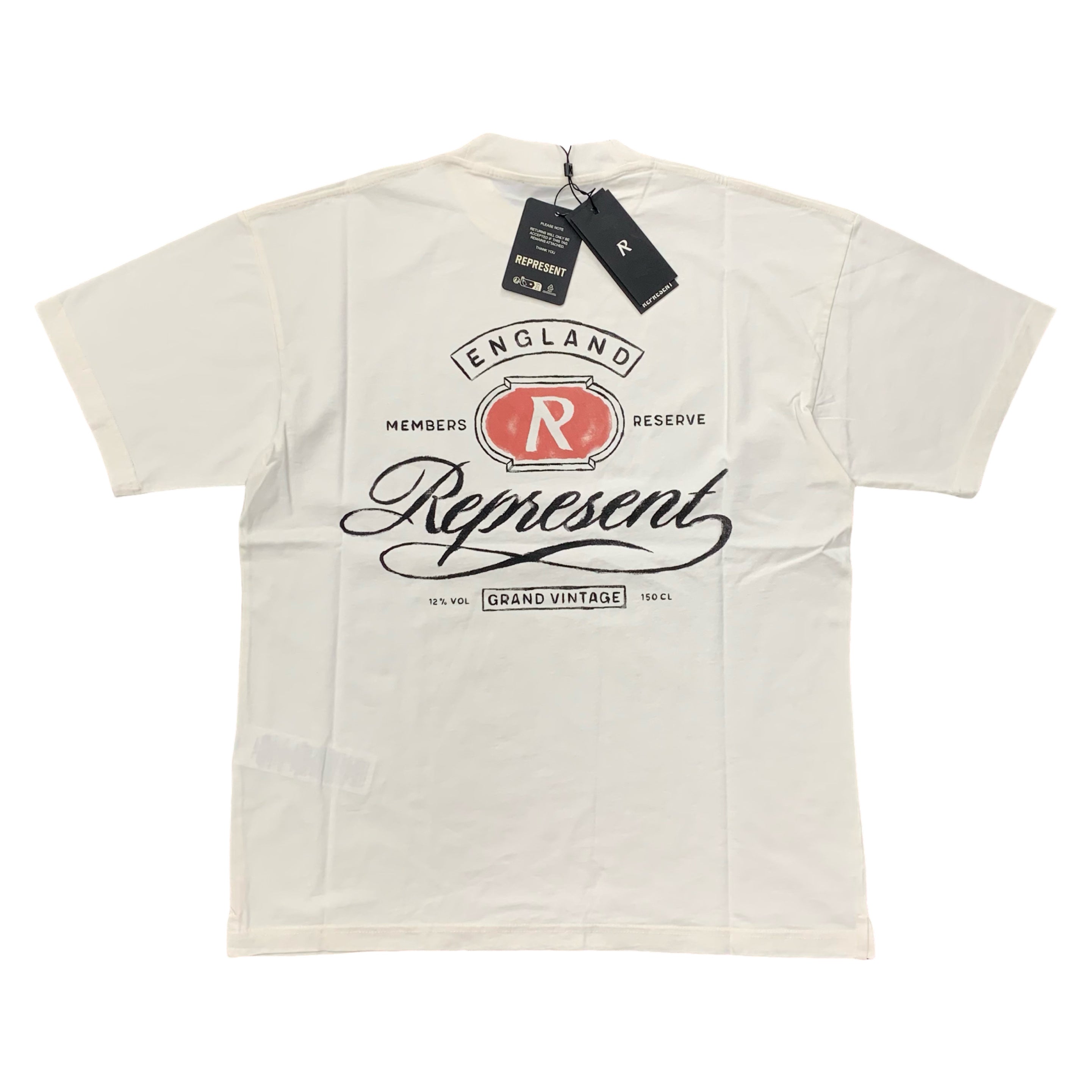 Represent XS Tee Grand Vintage Hand Drawn Aged White T-Shirt