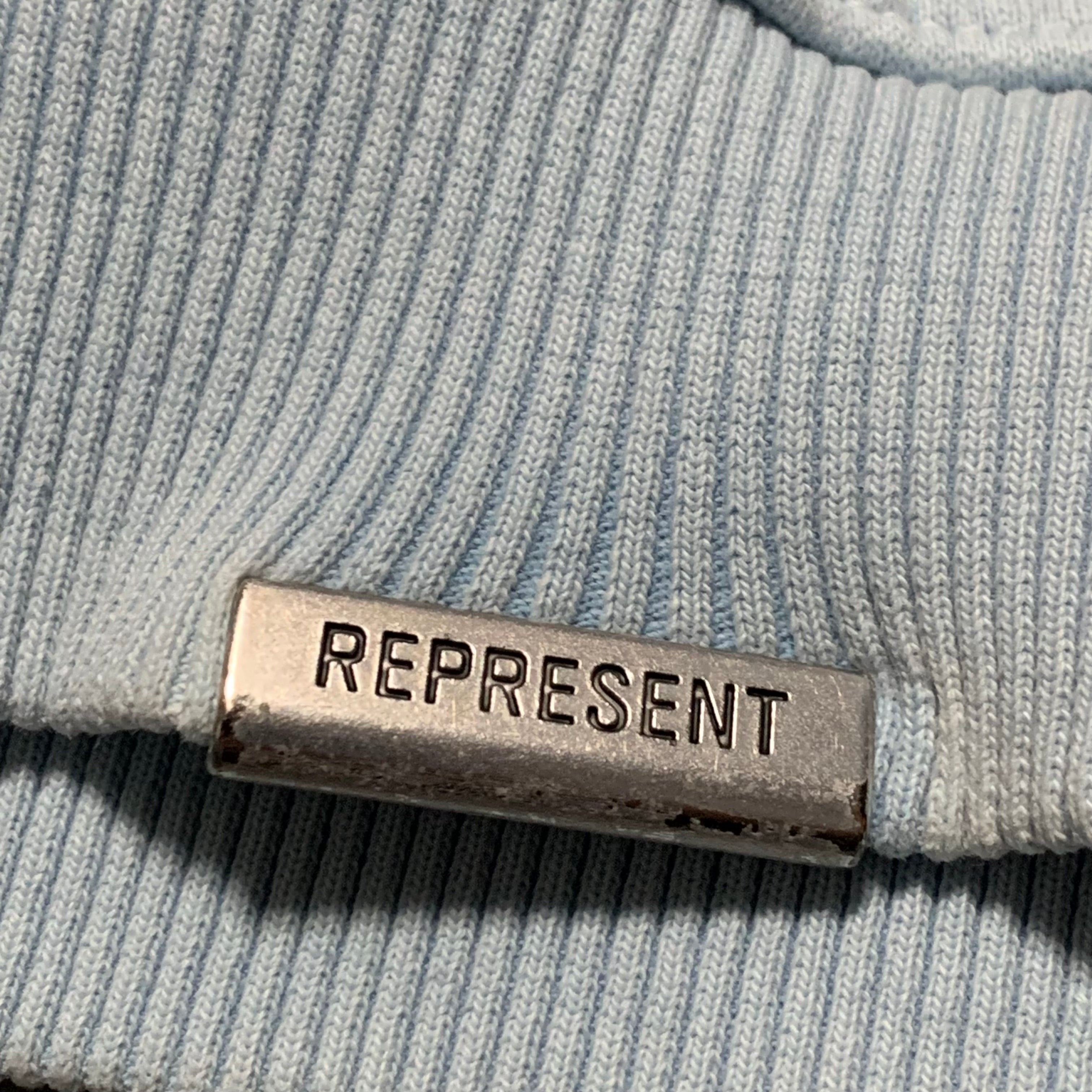 Represent Large Worldwide Powder Blue Sweater Sweatshirt Crewneck
