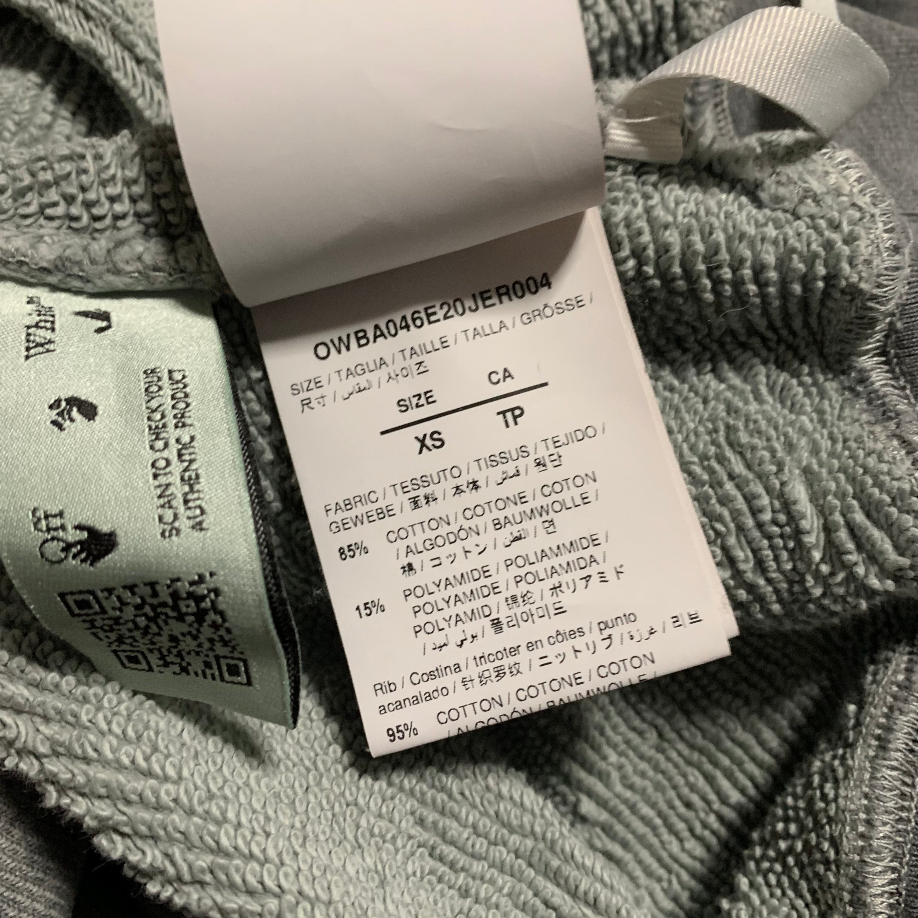 Off White XS Arrows Graphic Grey Sweatshirt Crewneck Virgil Abloh