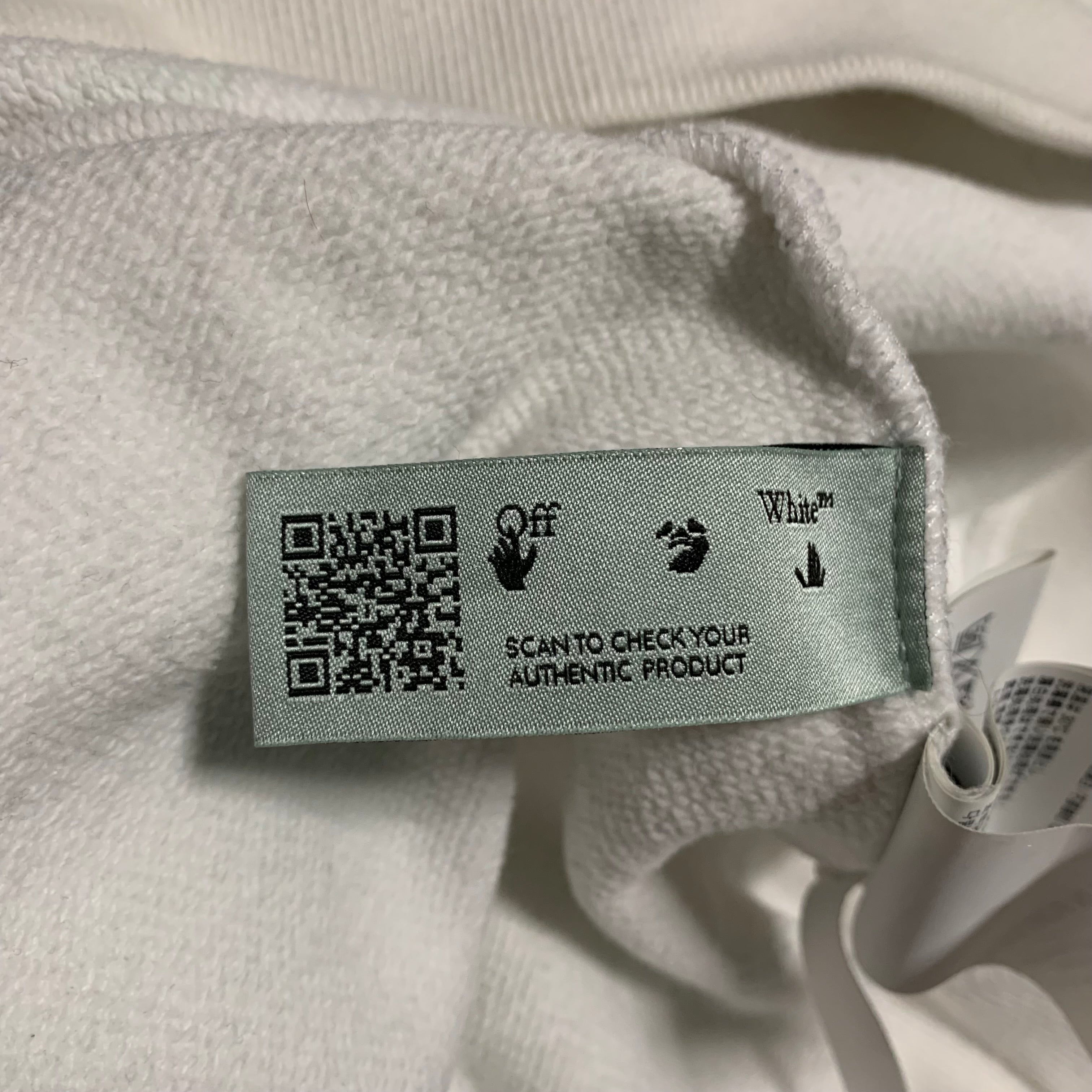 Off White Medium Pascal Arrows White Hoodie Virgil Abloh