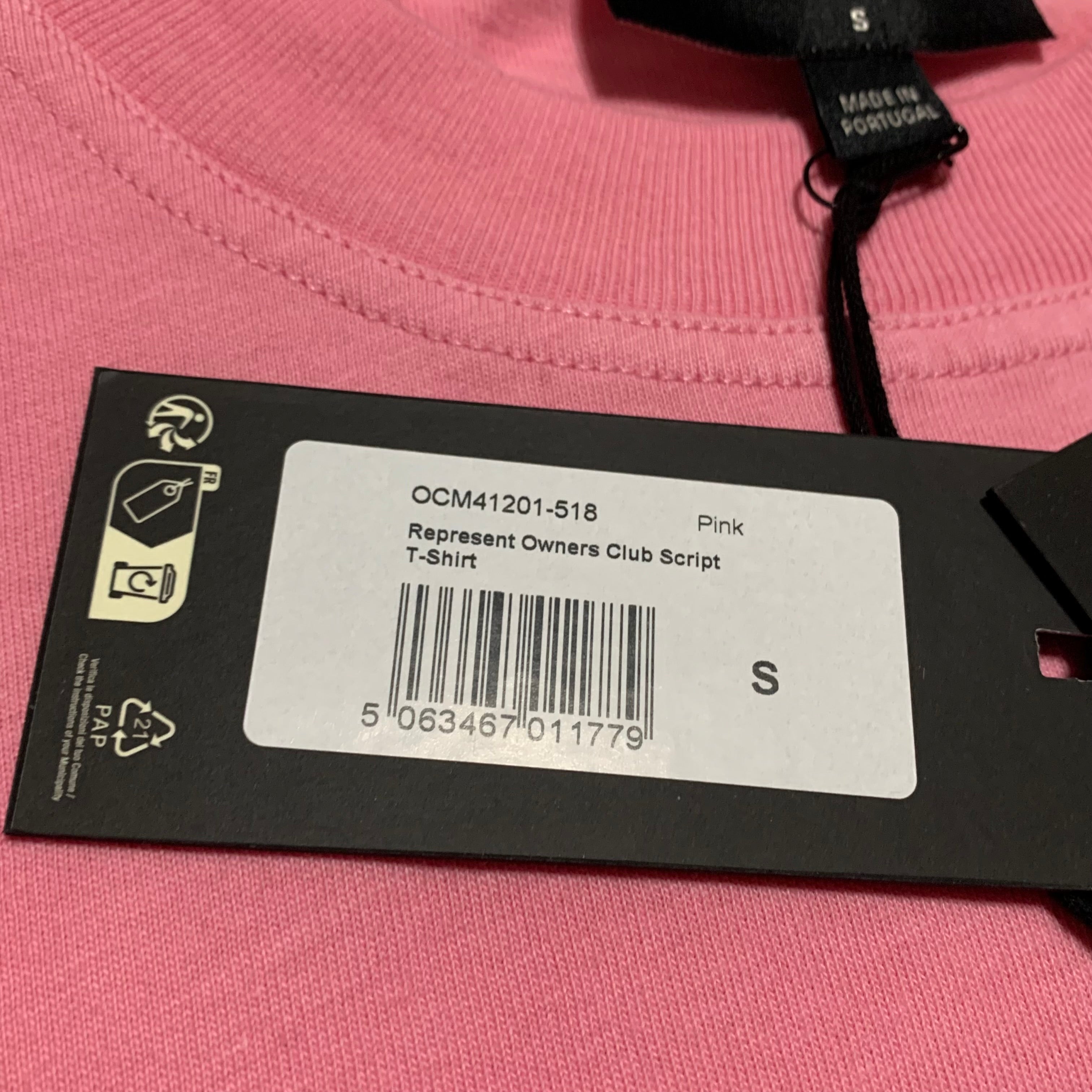 Represent Small Pink Owners Club Script Tee