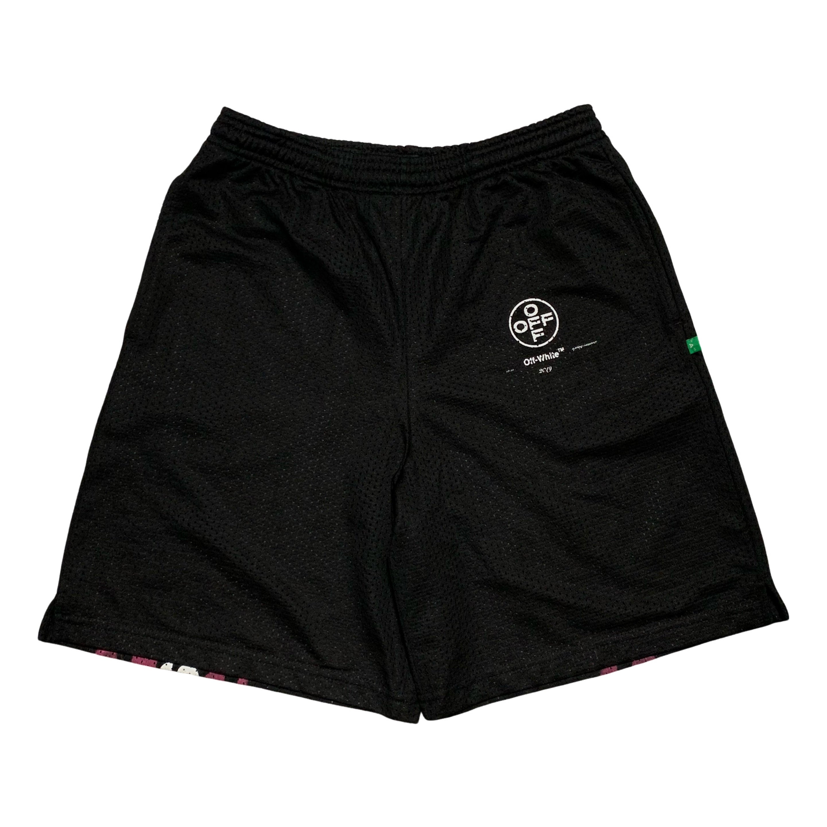 Off White Small Shorts Impressionism Black Mesh 99 Bottoms Virgil Abloh