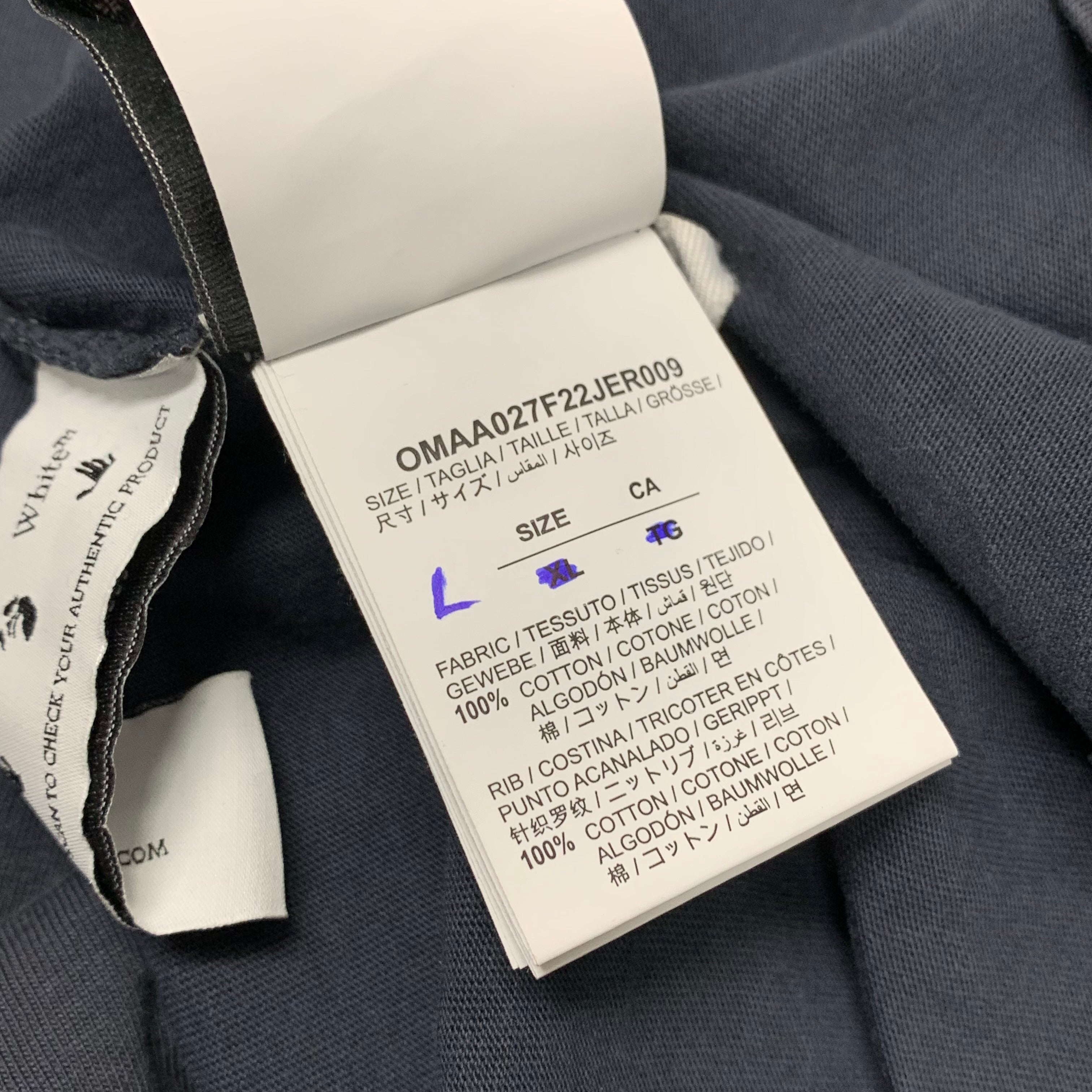 Off White Large Tee Marker Arrows Blue T-Shirt Virgil Abloh