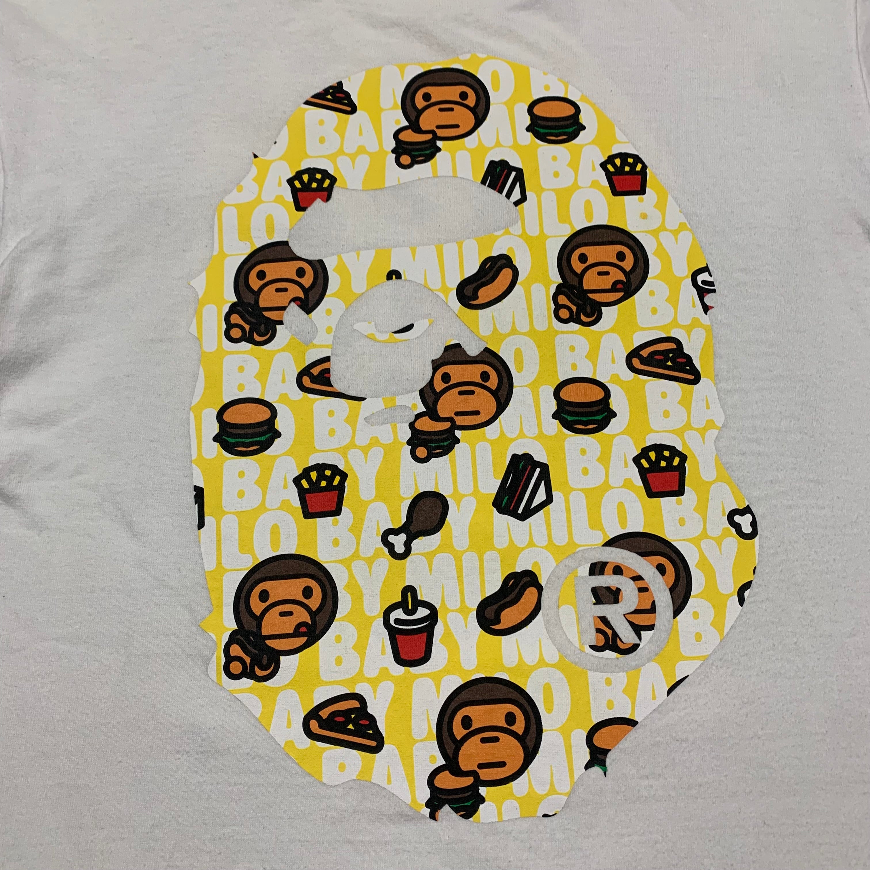 Represent Medium Baby Milo Ape Head White Tee 'Junk Food'