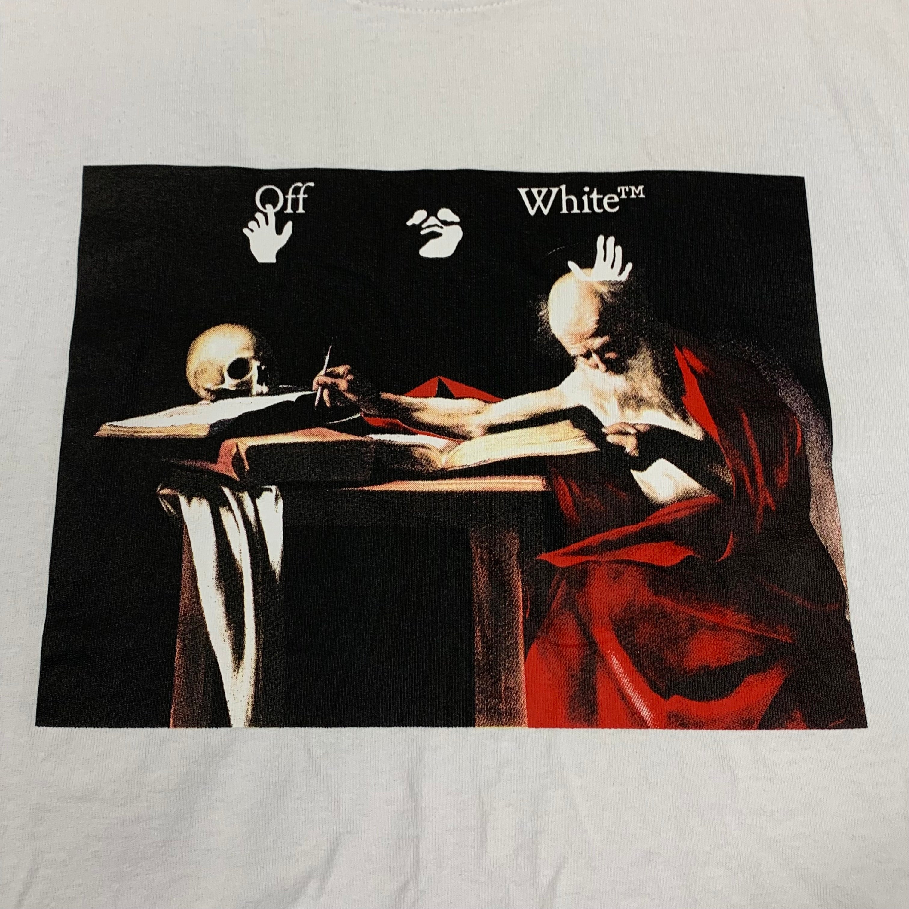 Off White Medium Tee Caravaggio Arrows White T-Shirt Virgil Abloh