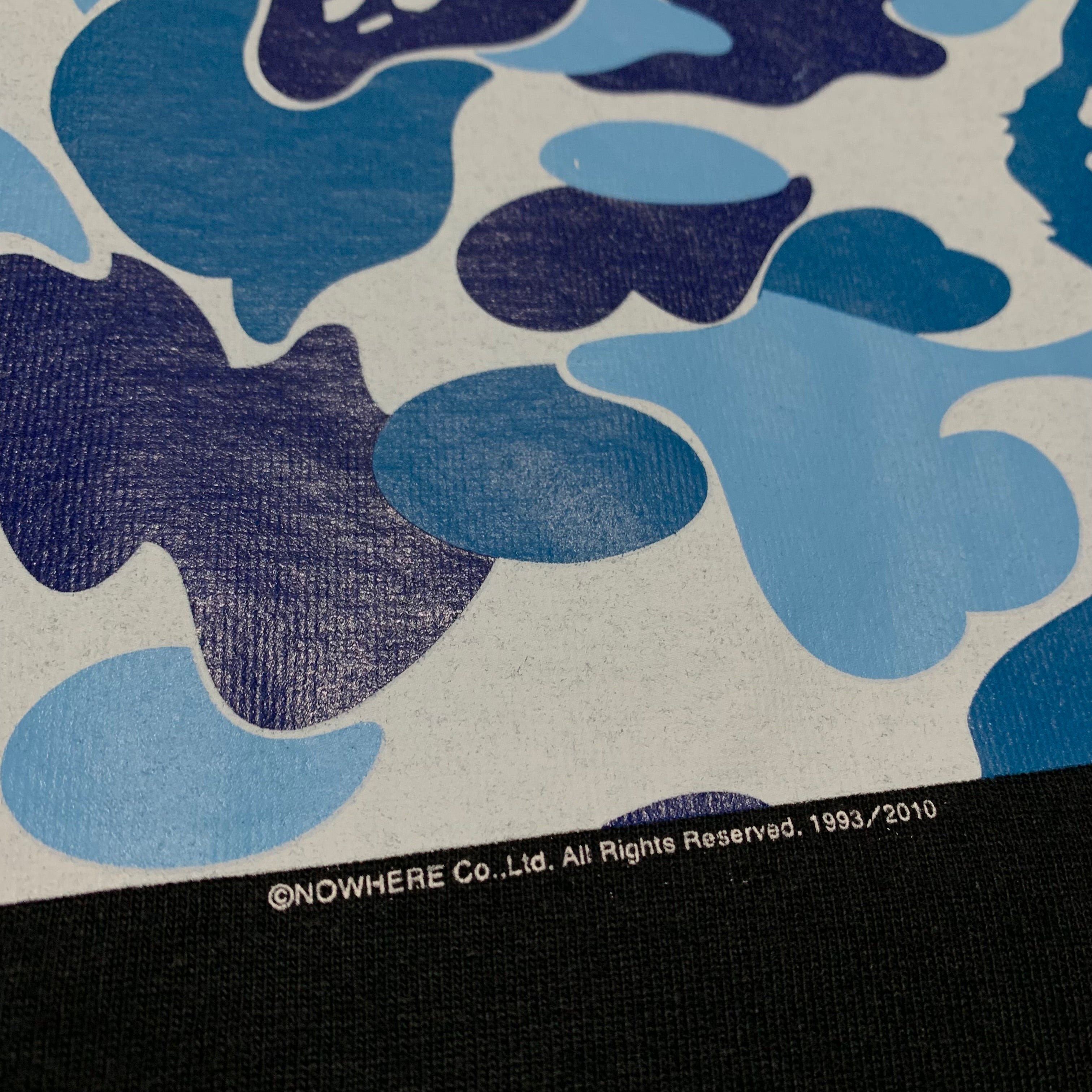 Bape Small Blue ABC Camo Graphic Black Tee A Bathing Ape 2010