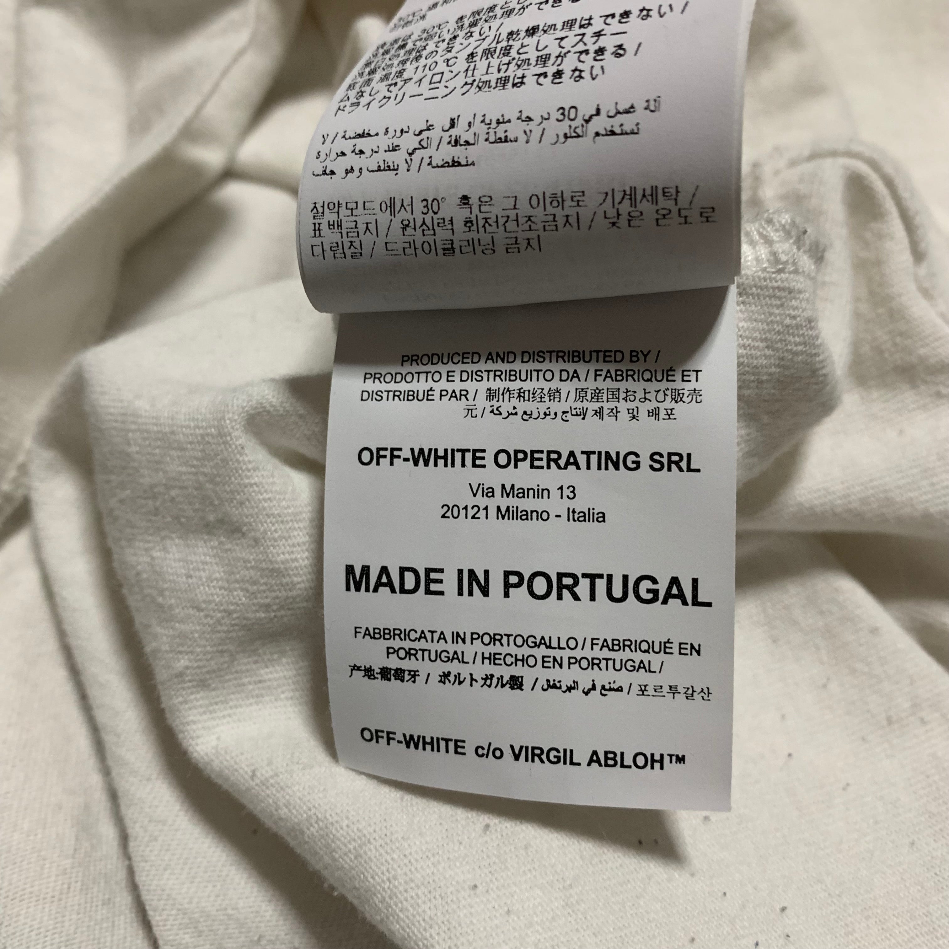 Off White Medium Golden Ratio Arrows White Tee Virgil Abloh 2020