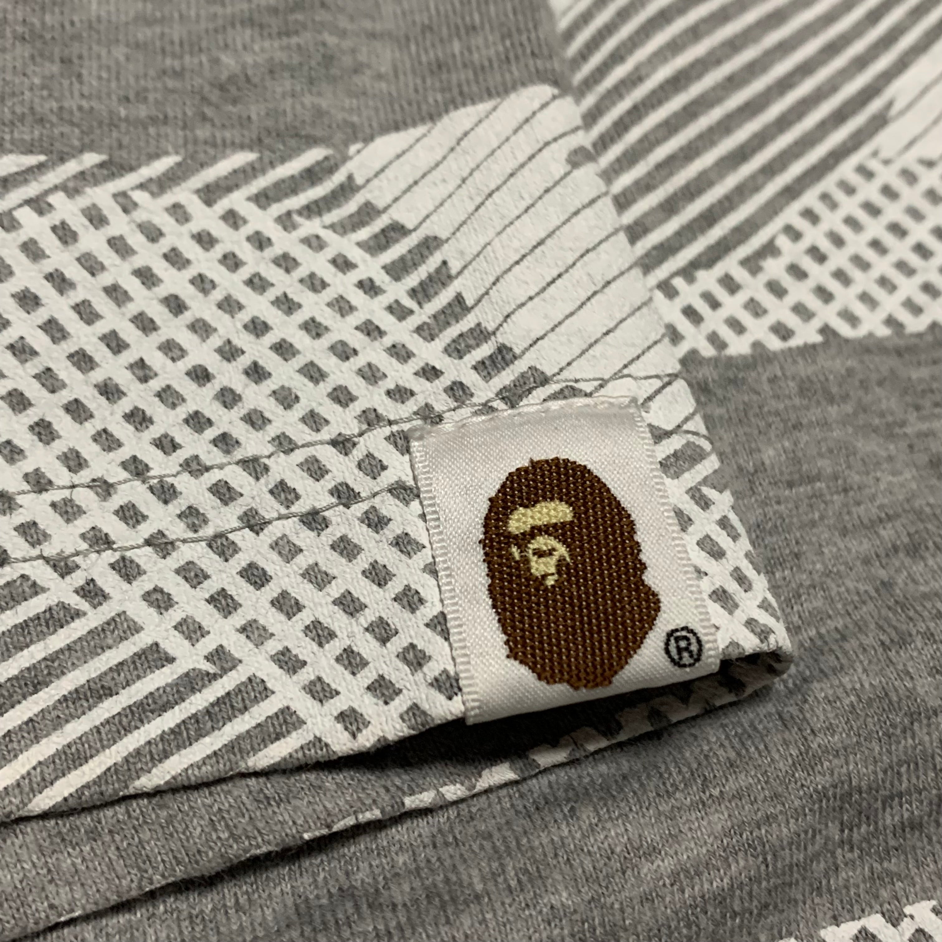 Bape Medium Camo Stripe Grey Tee A Bathing Ape Vintage 90s