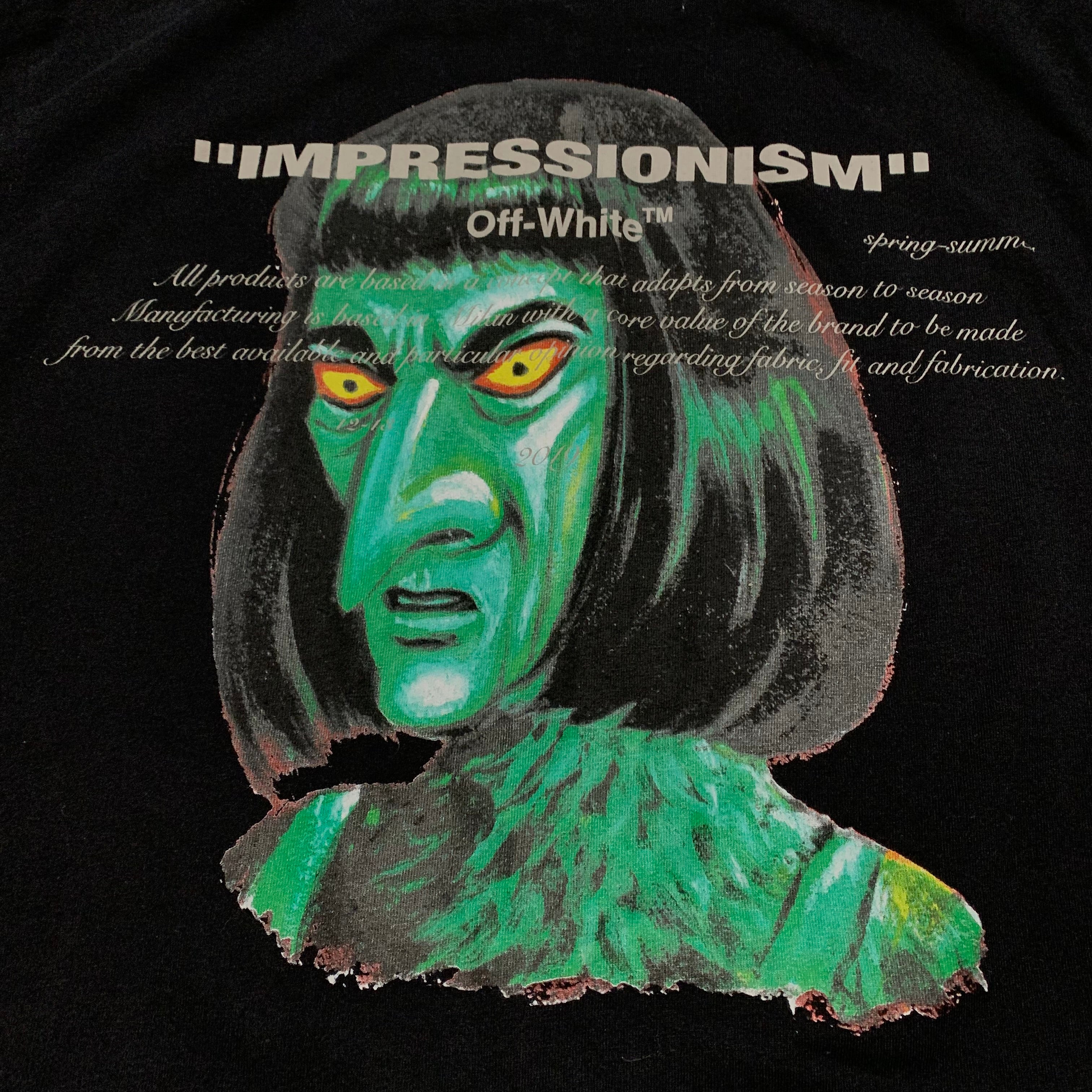Off White Medium Impressionism Graphic Black Tee Virgil Abloh