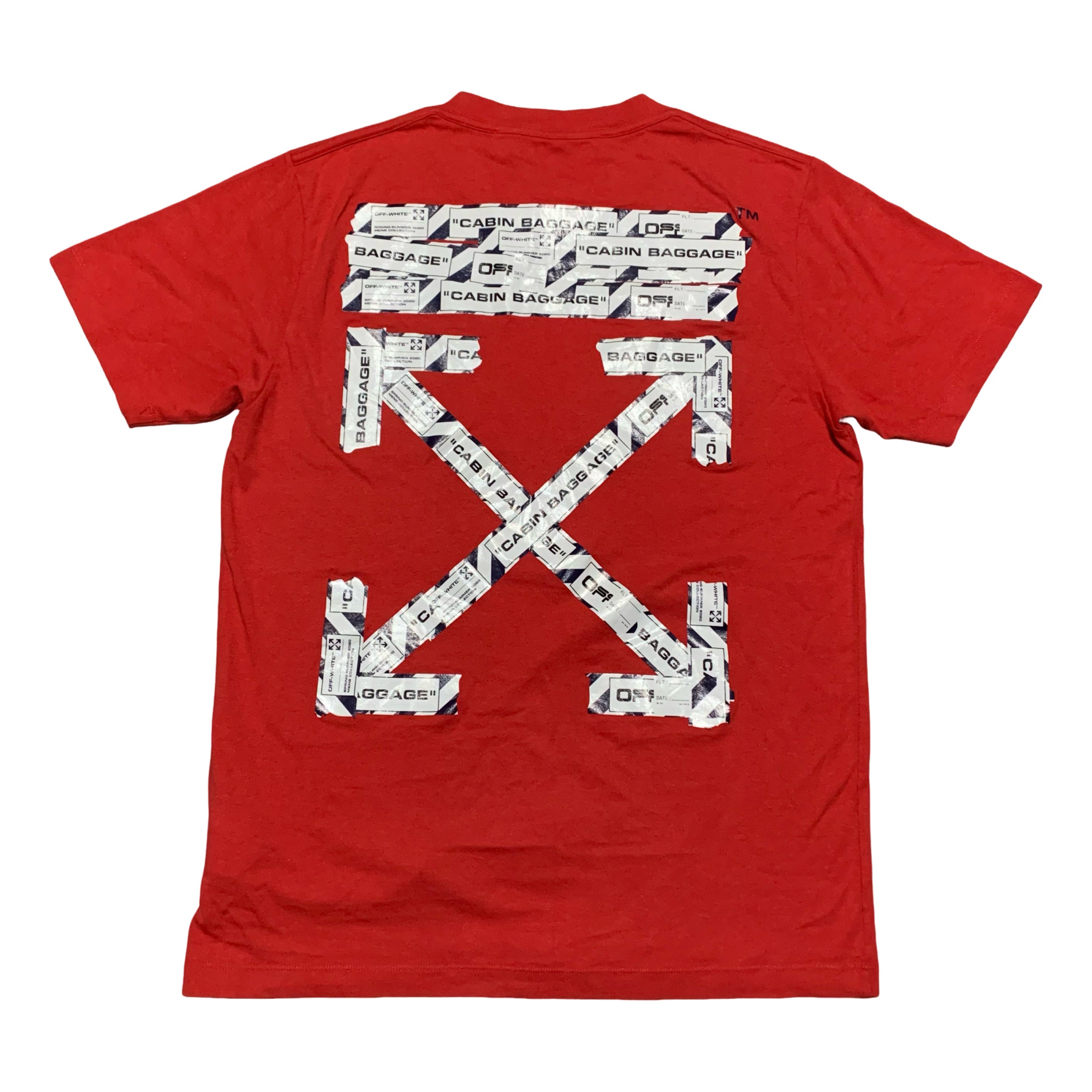 Off White Large Airport Arrows Red Tee Virgil Abloh