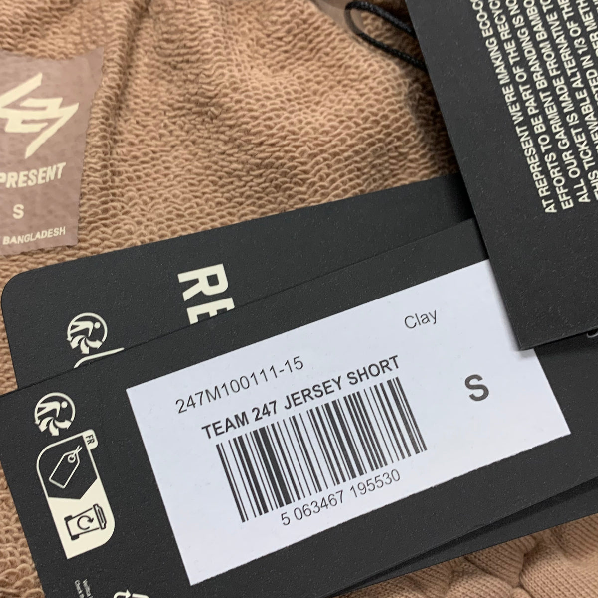 Represent Small Shorts Team 247 Clay Sweatpants Jogger Shorts