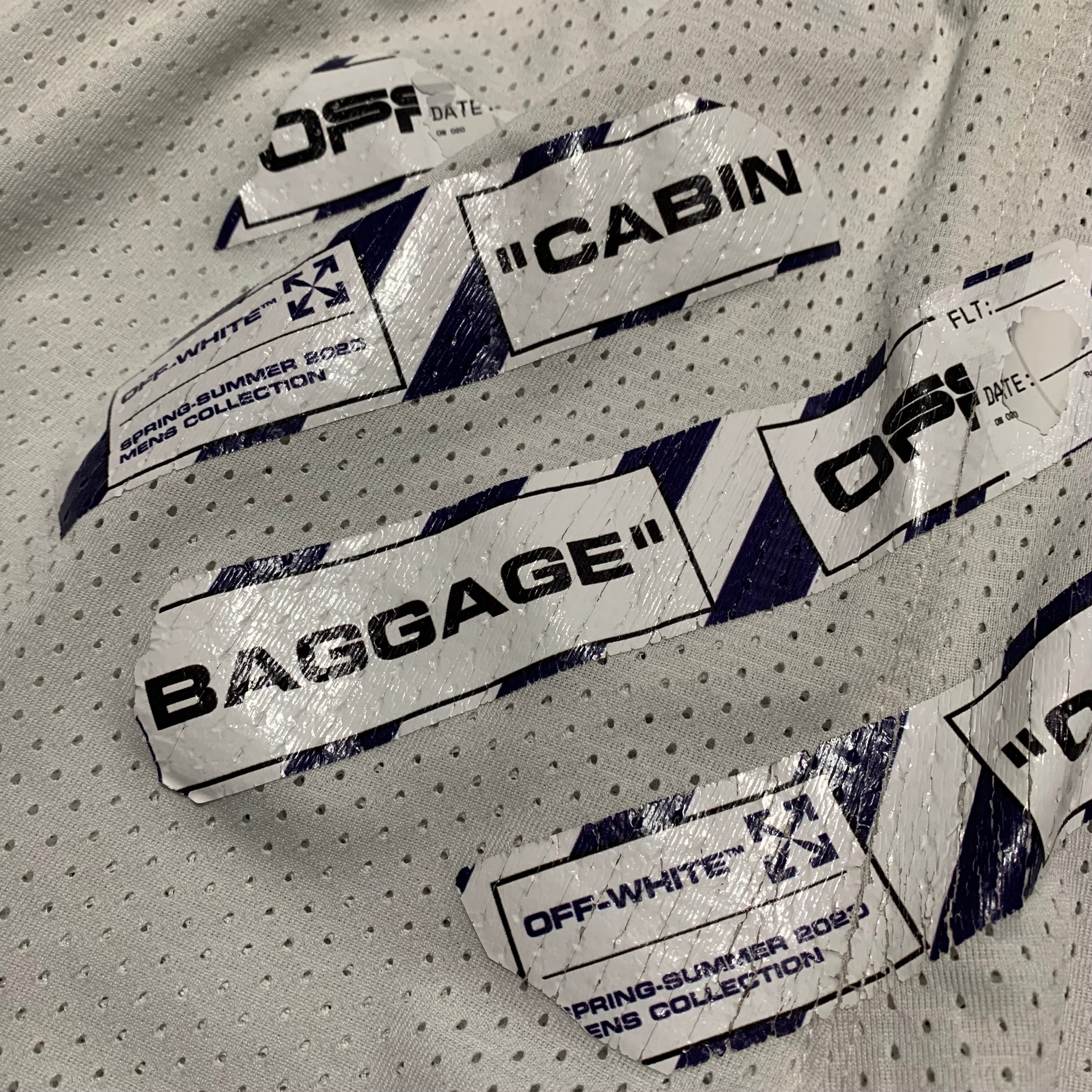 Off White Medium Shorts Airport Diag Mesh White Virgil Abloh