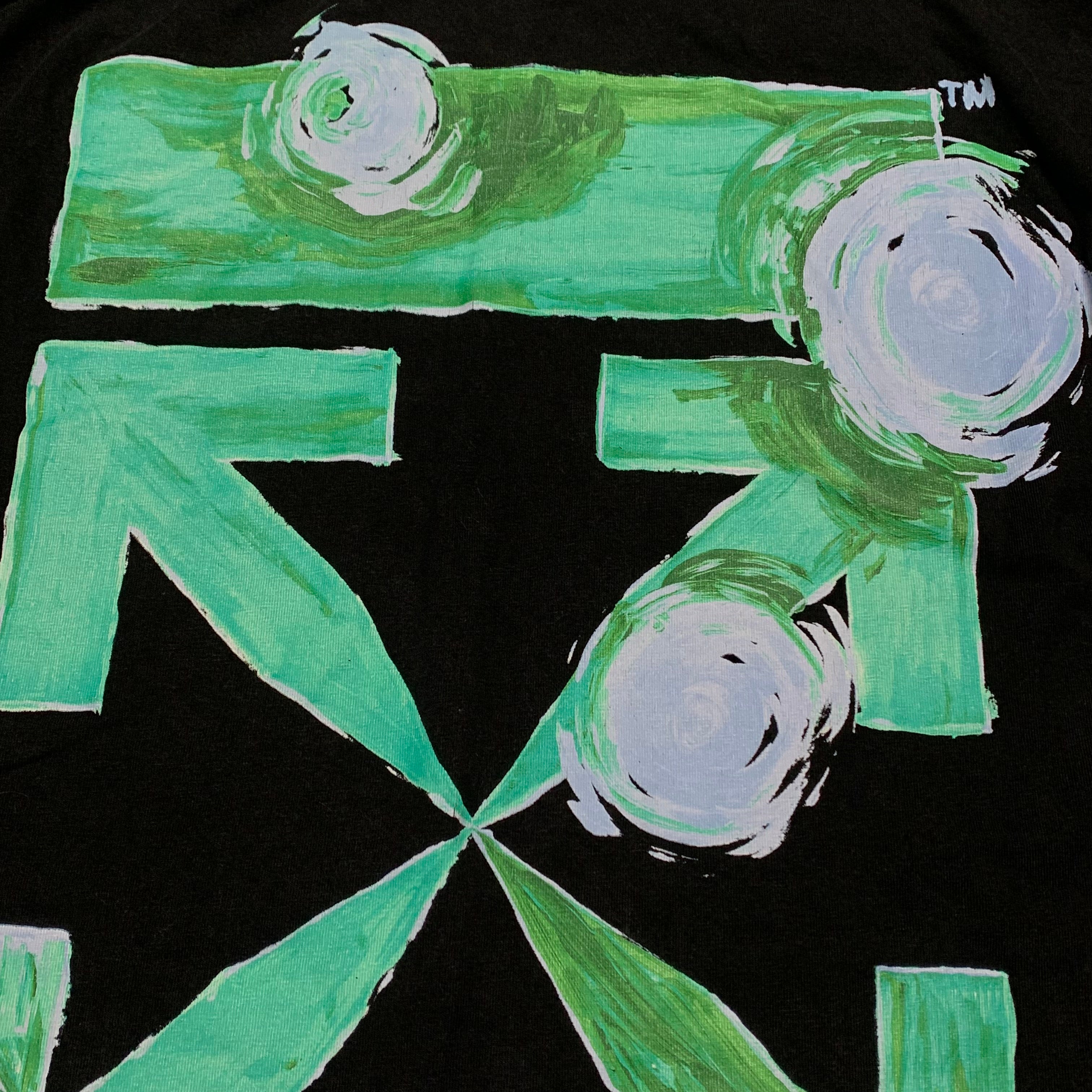 Off White Medium Tornado Arrows Black Tee Virgil Abloh