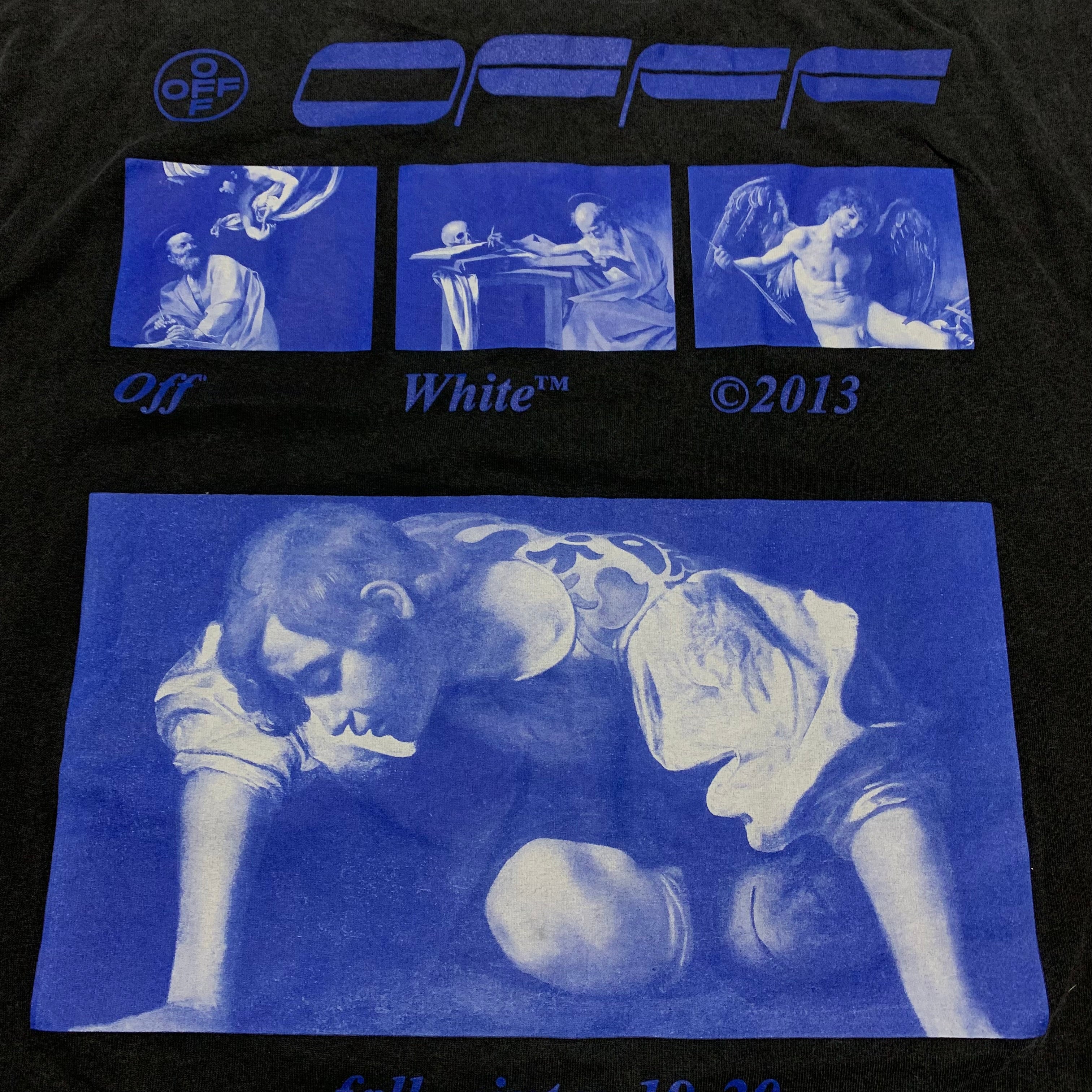 Off White XL Hardcore Caravaggio Off Black Tee Virgil Abloh