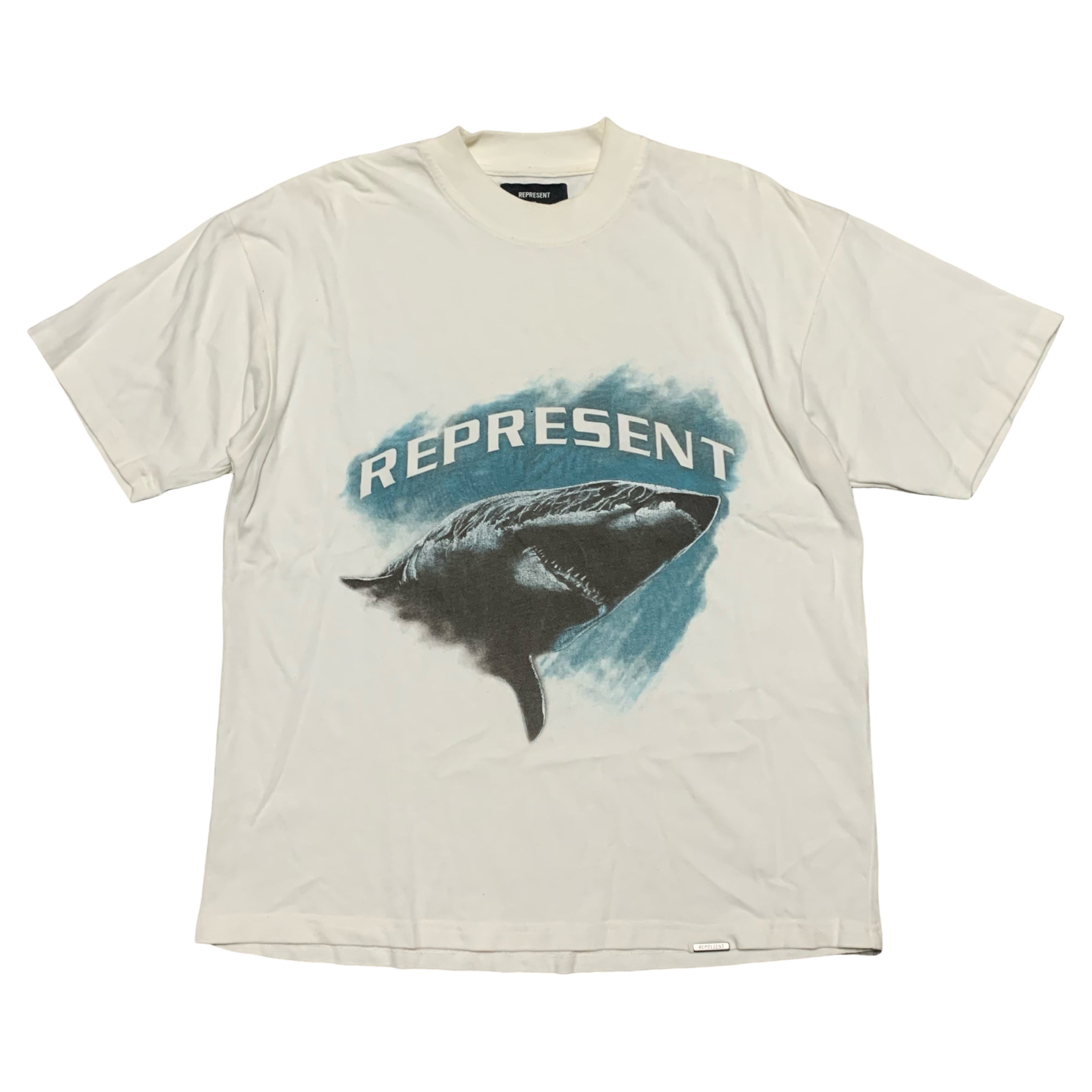 Represent XS Shark Graphic Flat White Tee