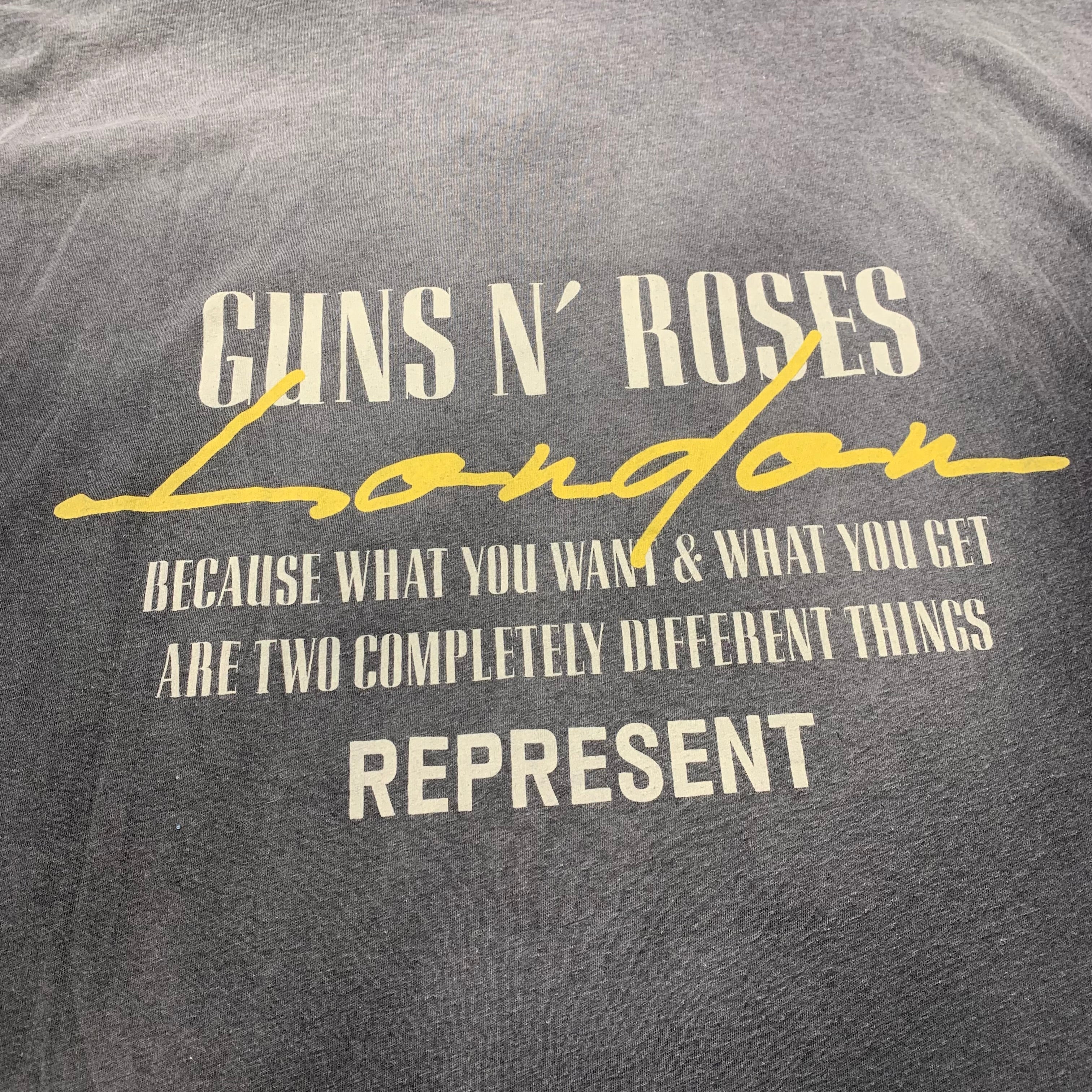 Represent Large Tee Guns & Roses Cross Stained Black T-Shirt