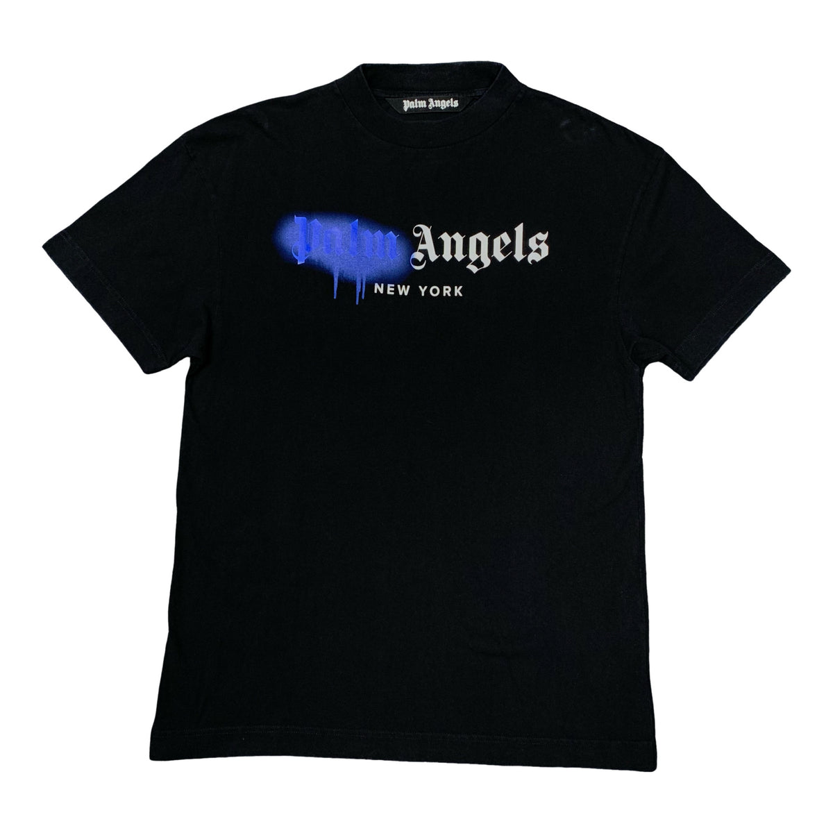 Palm Angels Small Tee New York Sprayed Black T-Shirt