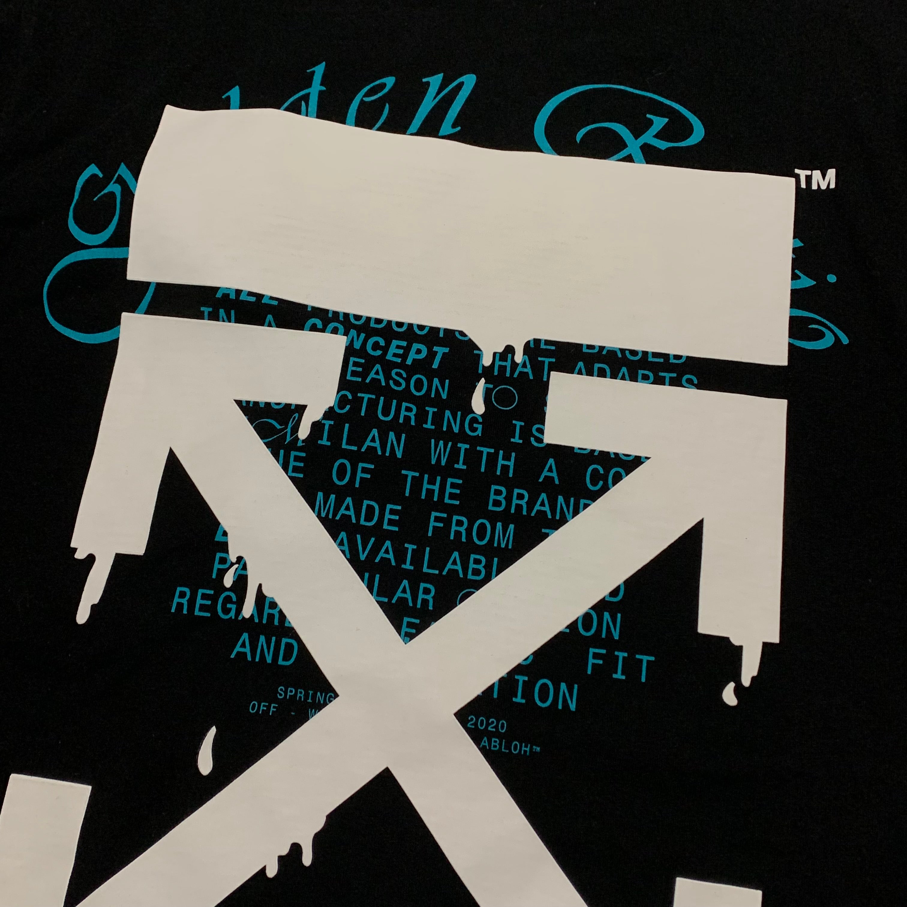 Off White Medium Dripping Arrows Black Tee Virgil Abloh