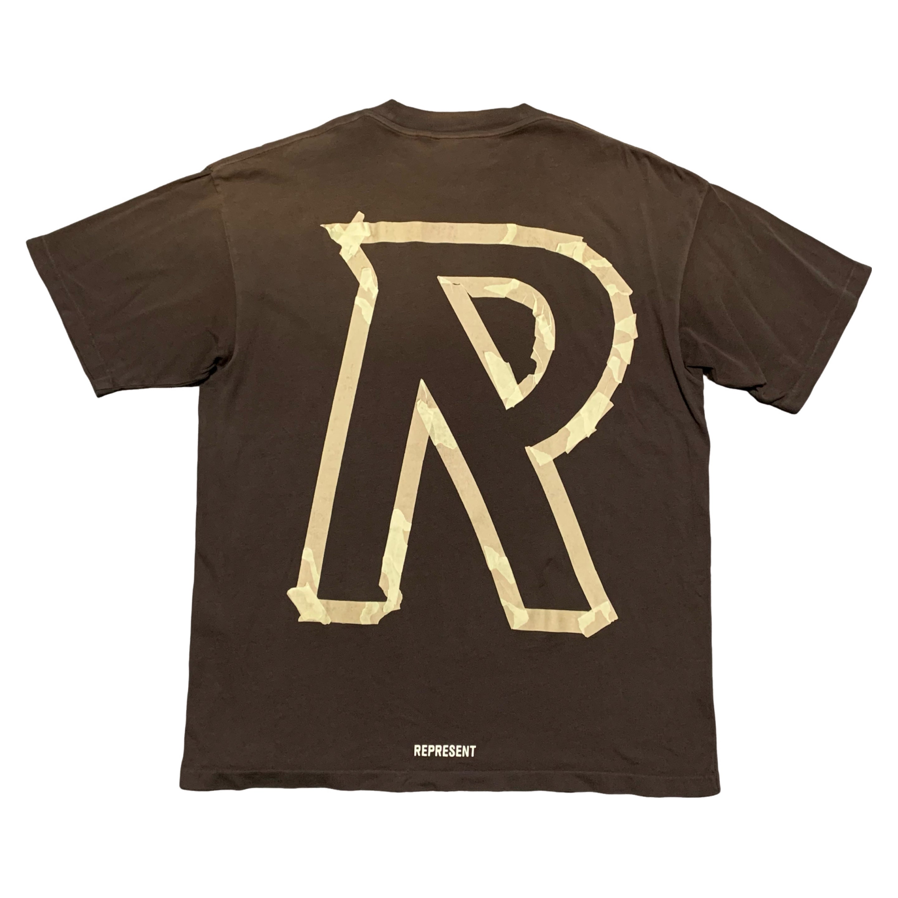 Represent Small Initial Masking Tape Cedar Brown Tee