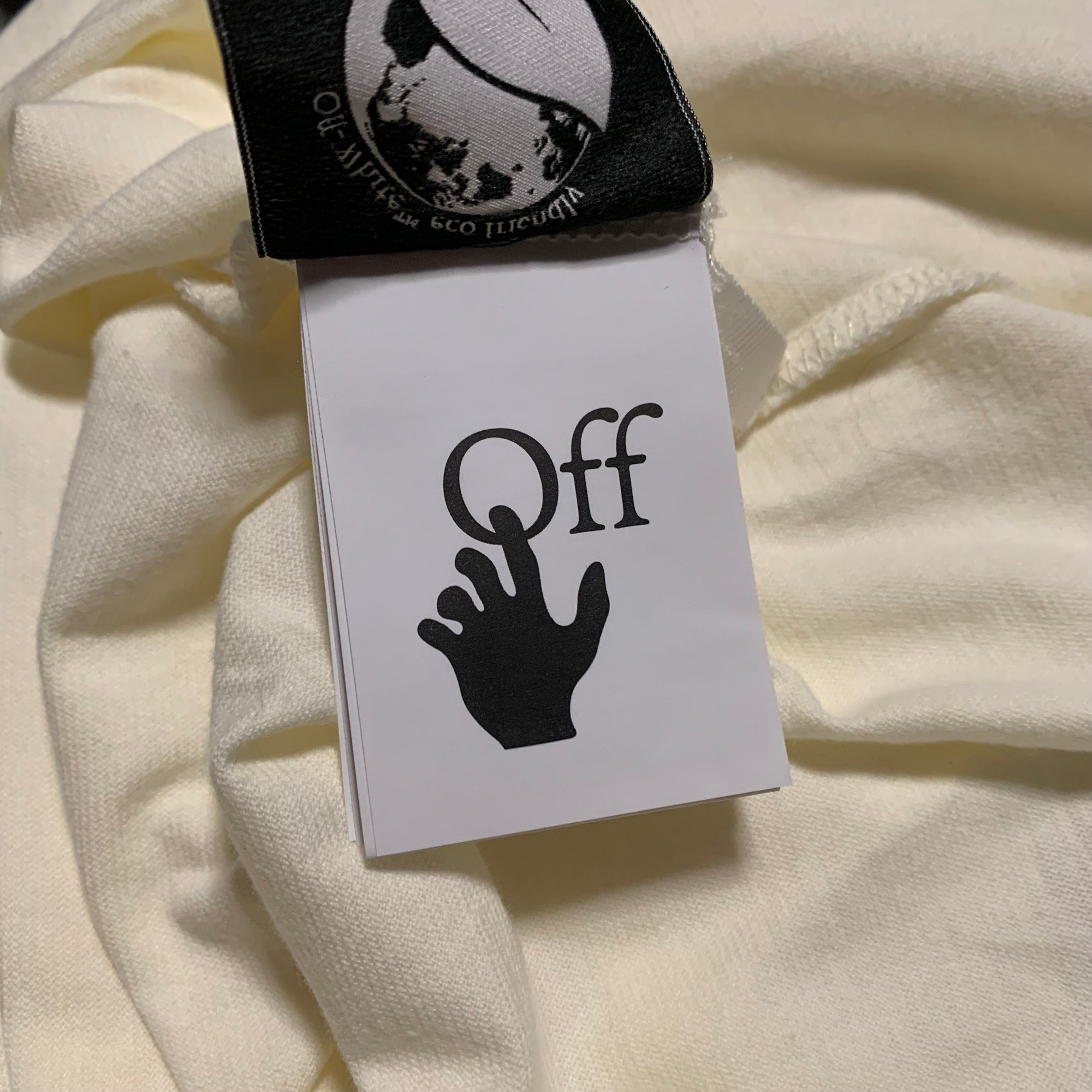 Off White Large Tape Cream White Tee Vigil Abloh