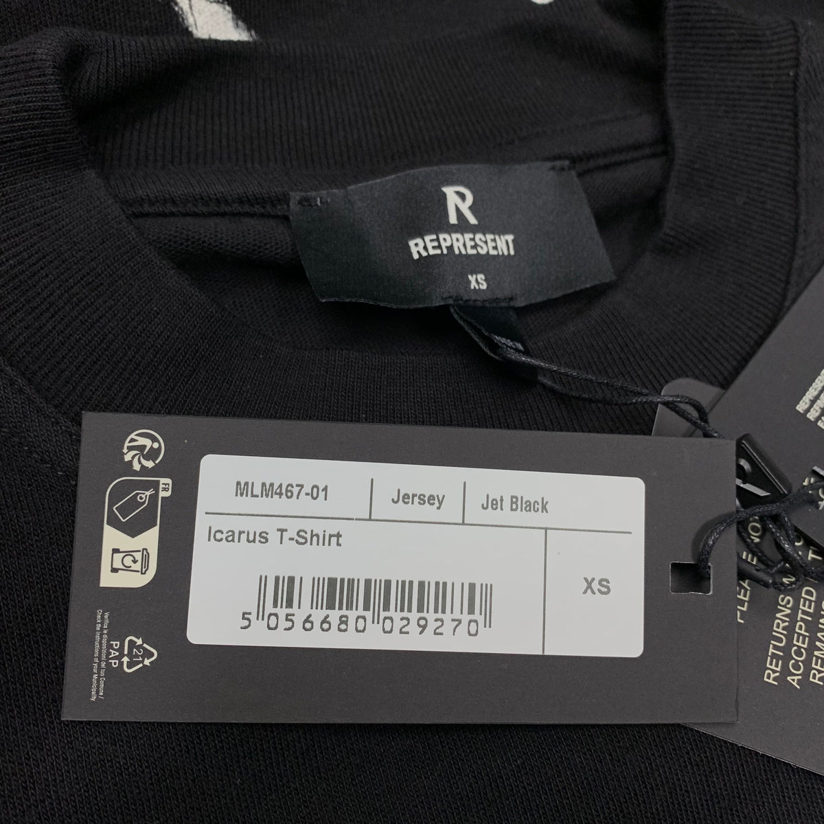 Represent XS Tee Icarus Jet Black T-Shirt