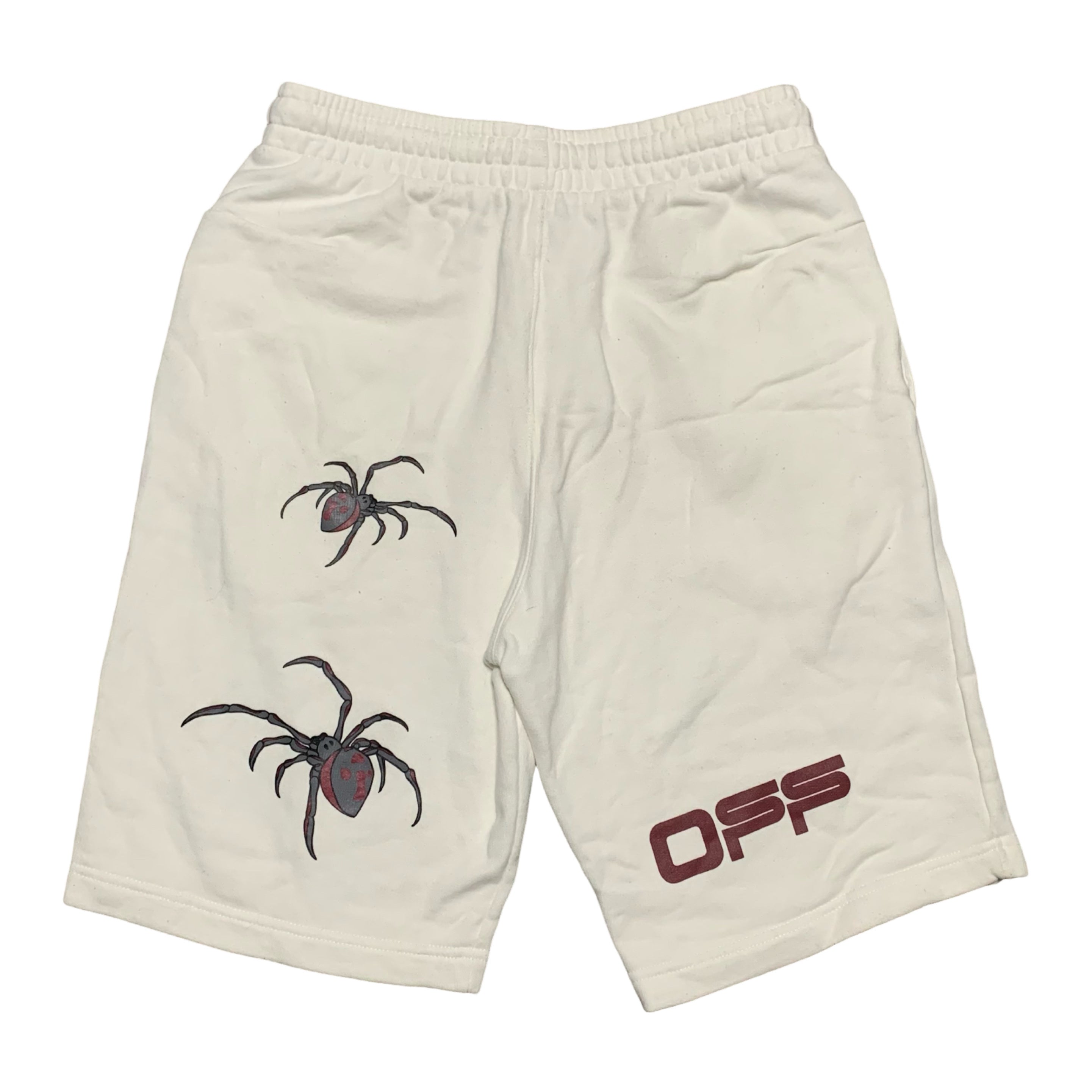 Off White Small Shorts Arachno Spider Arrows White Bottoms Virgil Abloh