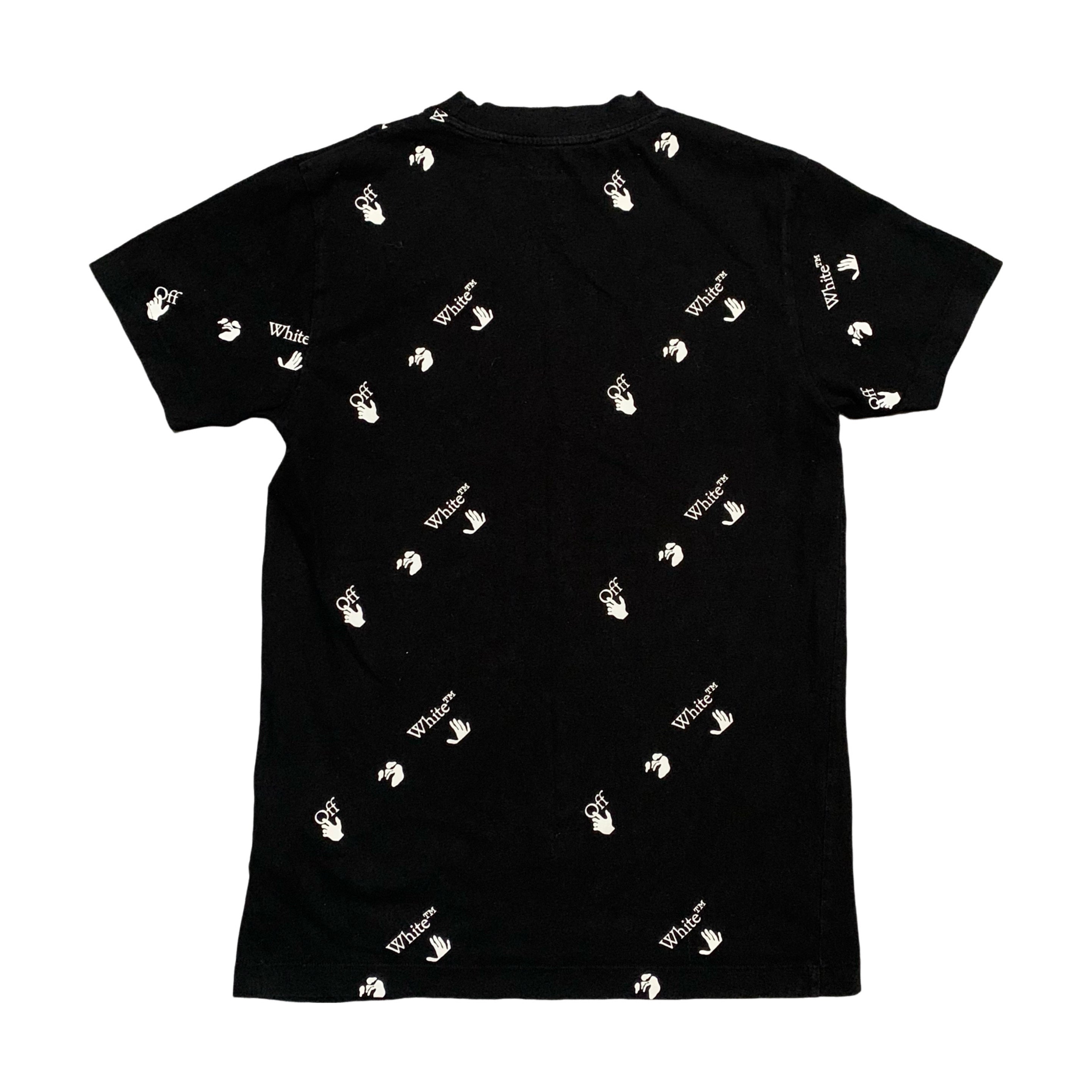 Off White Small All Over Logo Black Tee Virgil Abloh