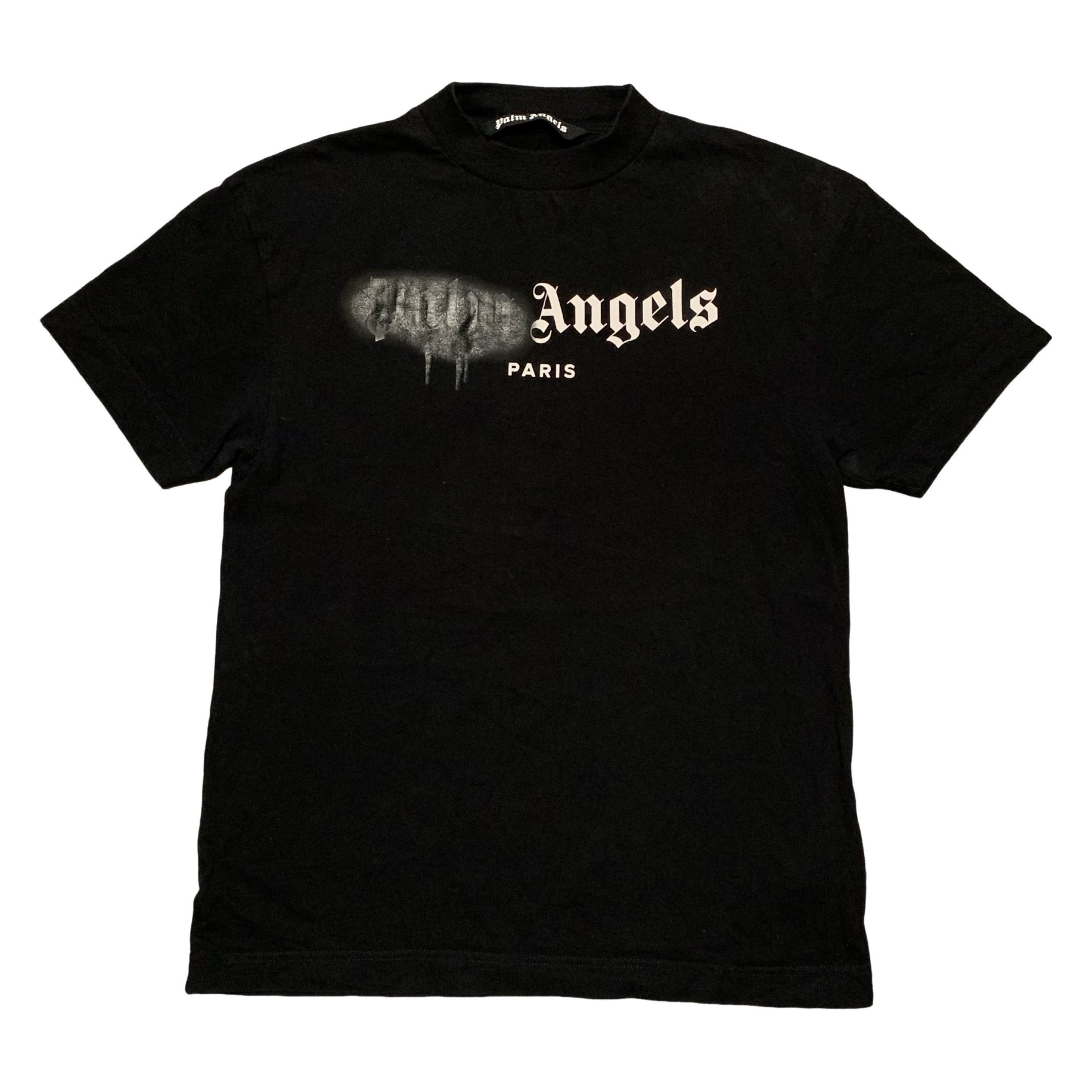Palm Angels Small Tee Paris Sprayed Black T-Shirt