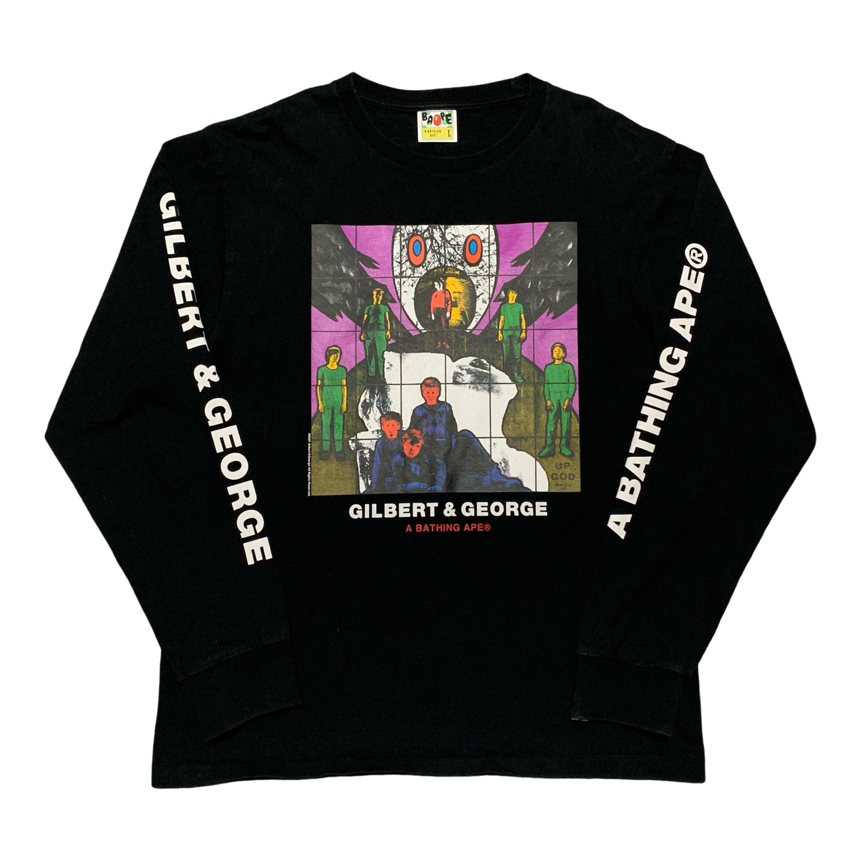 Bape Medium George & Gilbert Up God Black Long Sleeve Tee A Bathing Ape 2021