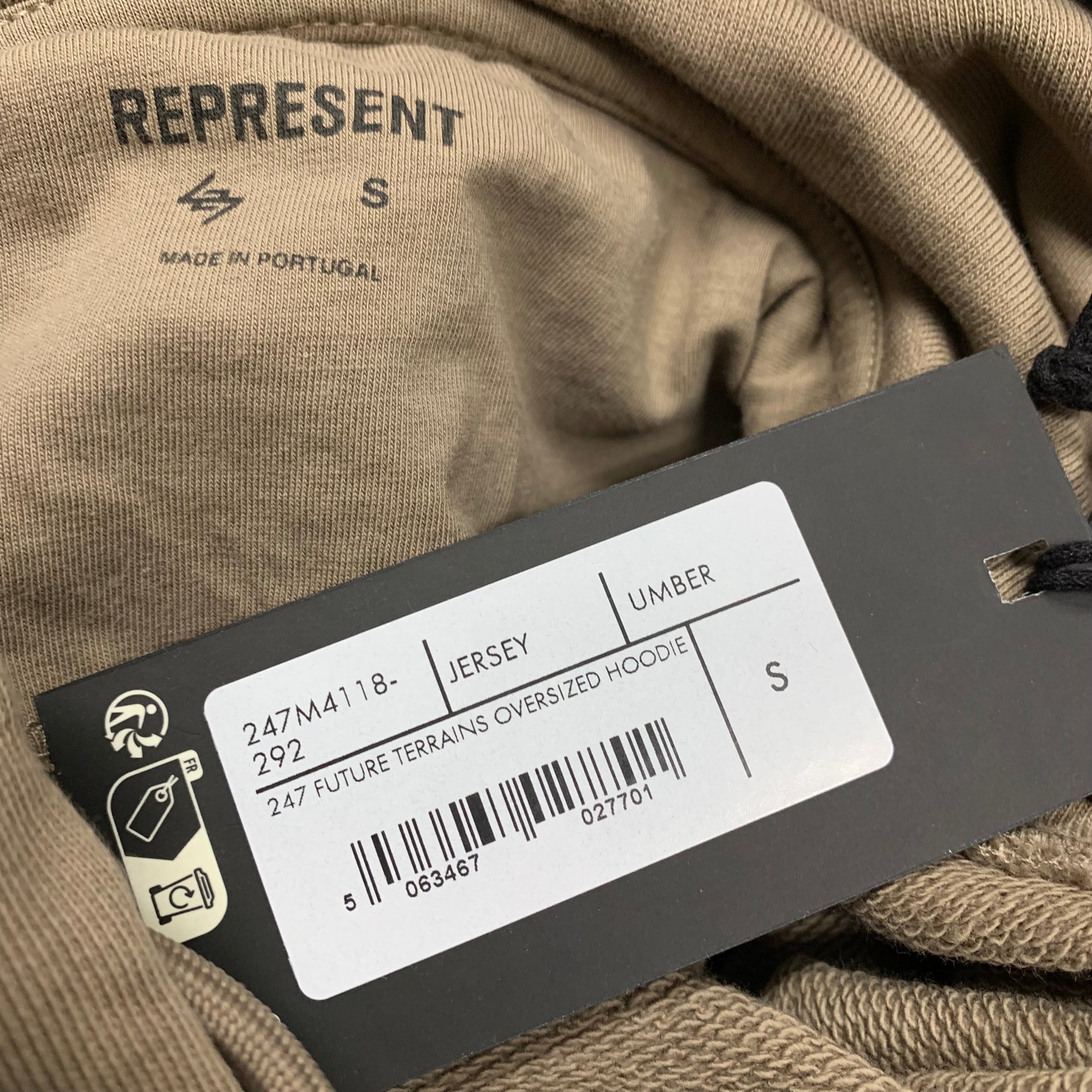 Represent Small Hoodie 247 Future Terrains Oversized Umber Hoodie