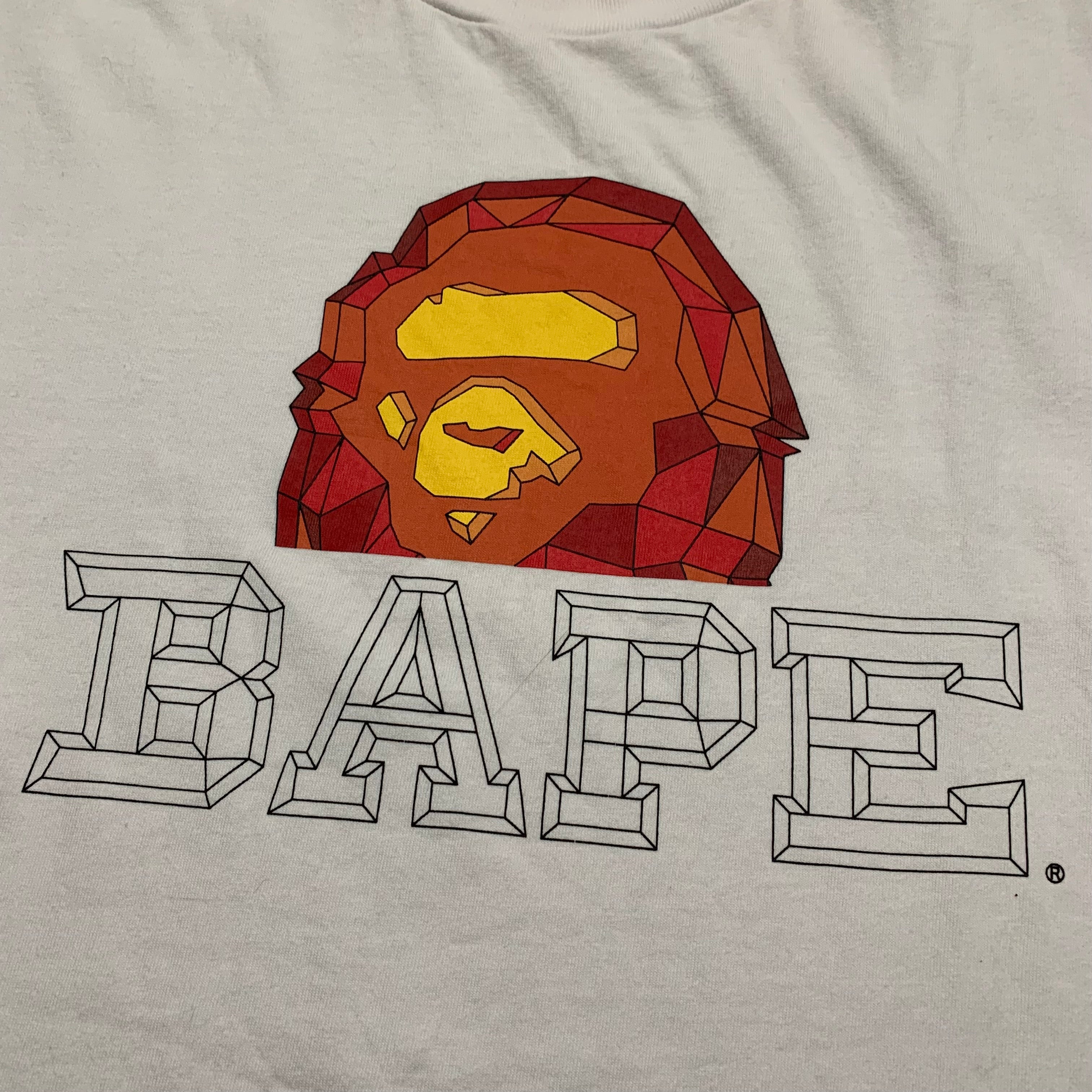 Bape Medium Polygon Ape Head White Tee 2023