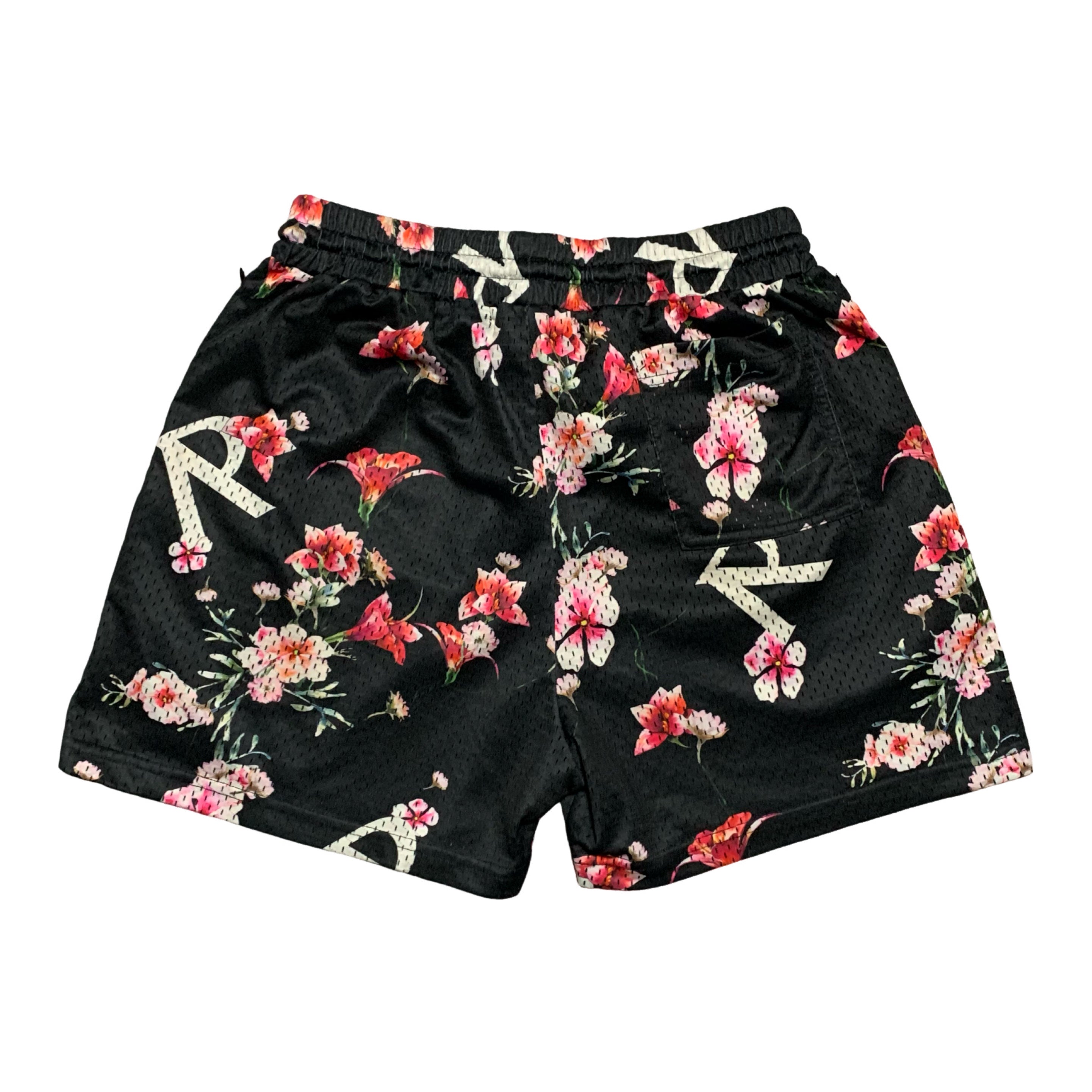 Represent Small Shorts Black Mesh Floral Bottoms