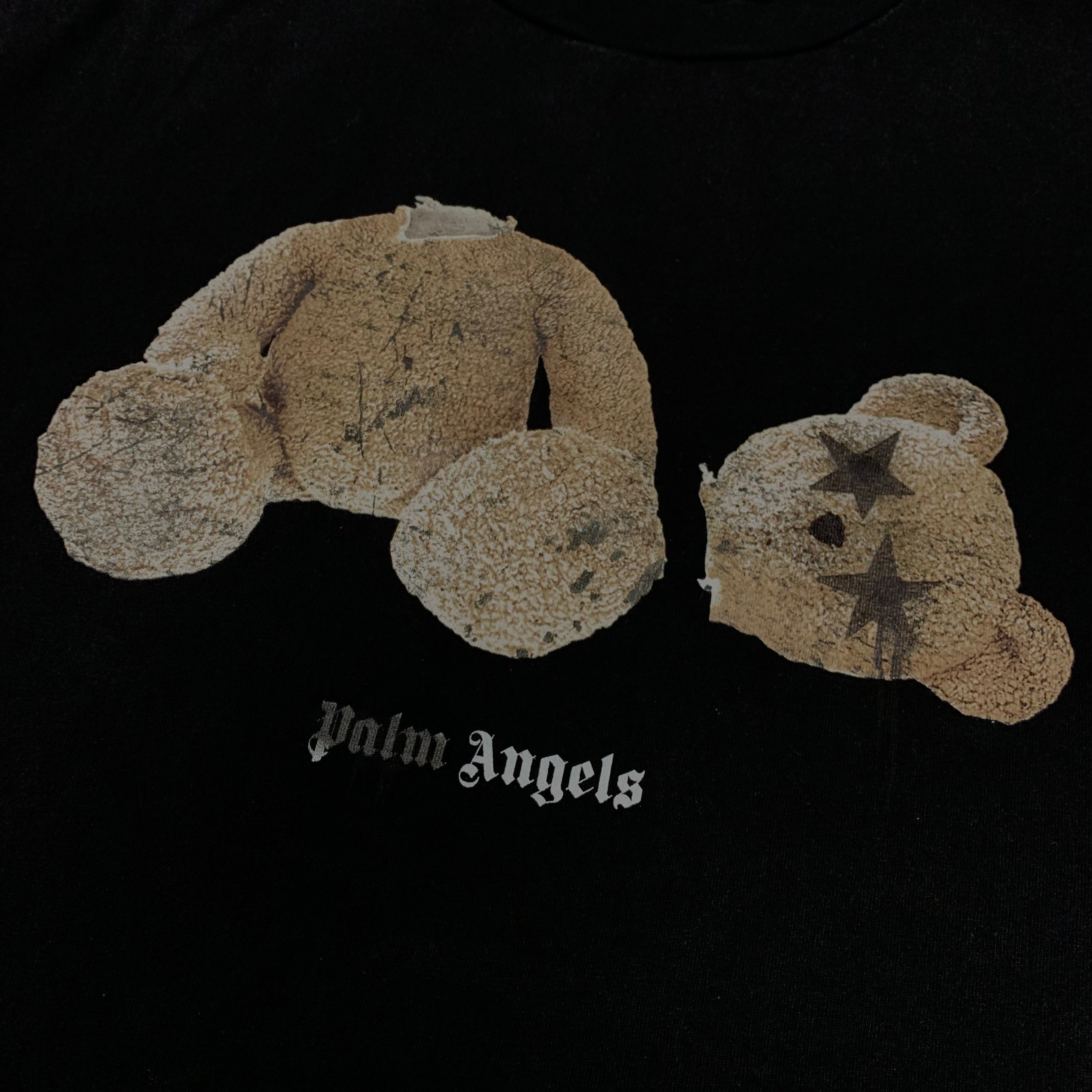 Palm Angels Large Tee Sprayed Bear Classic Black T-Shirt