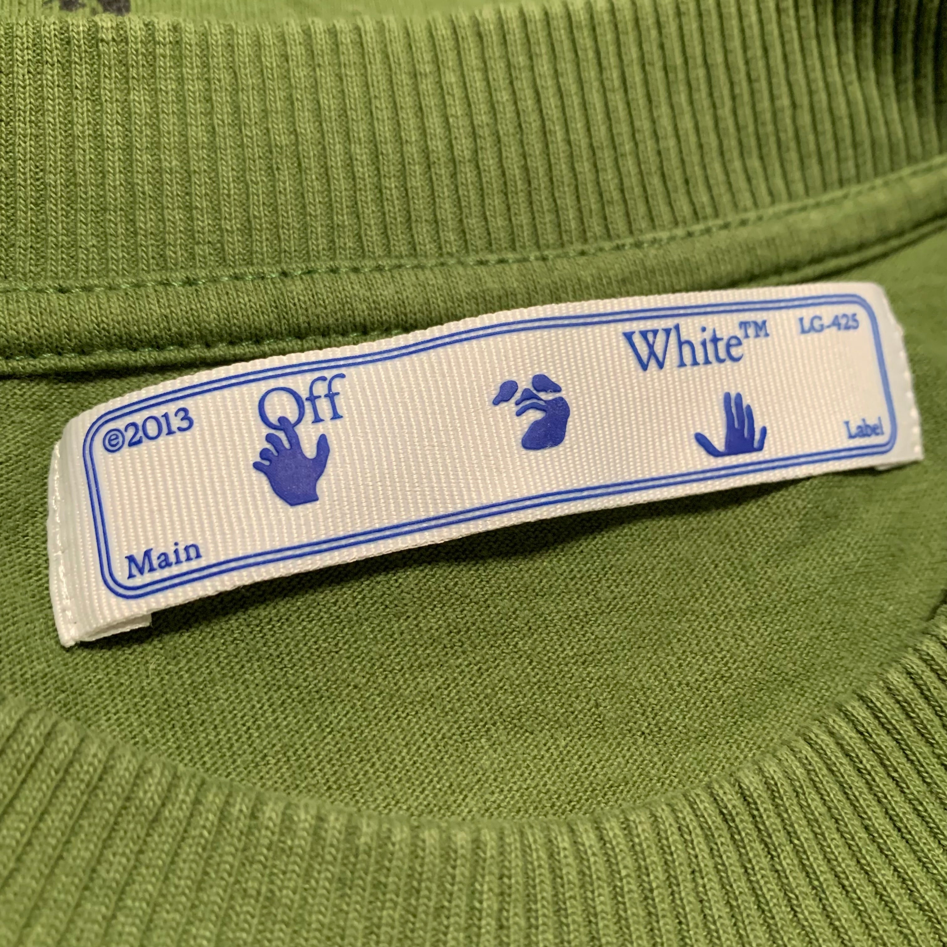 Off White Medium Arrows Graphic Khaki Green Tee Virgil Abloh