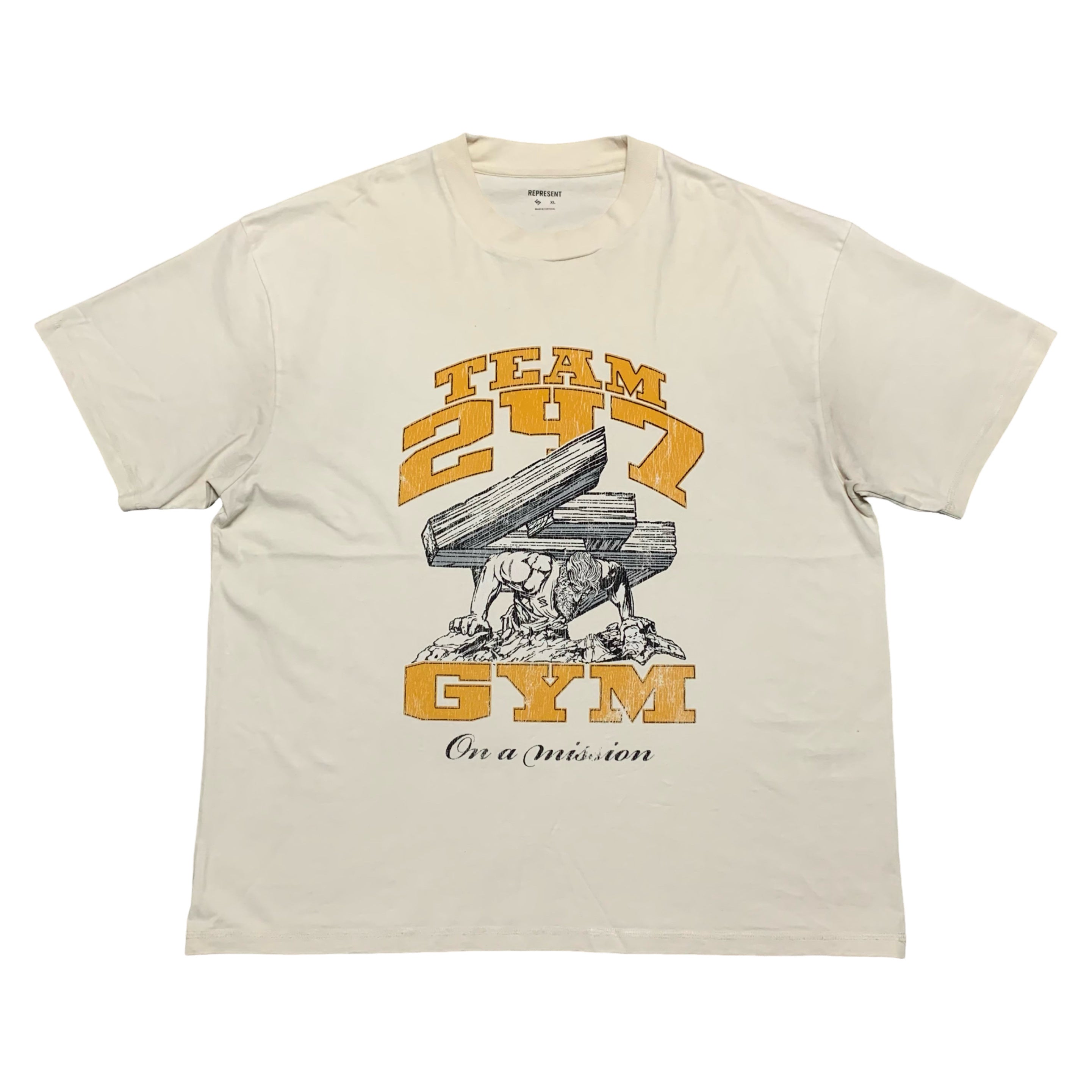 Represent XL On His Shoulders Antique White Tee