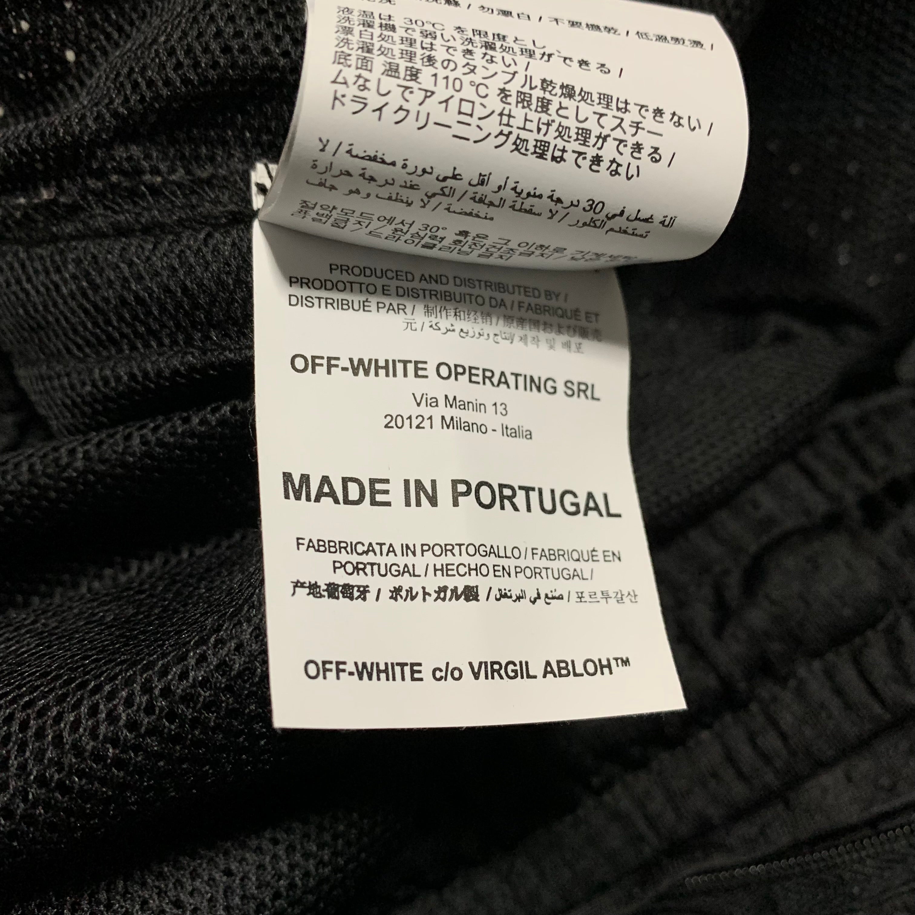 Off White Large Shorts Black Mesh Virgil Abloh 2020